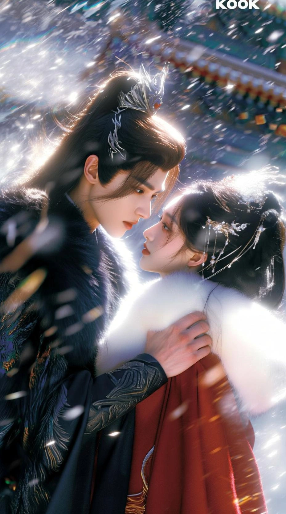 雪中相拥，情深如初