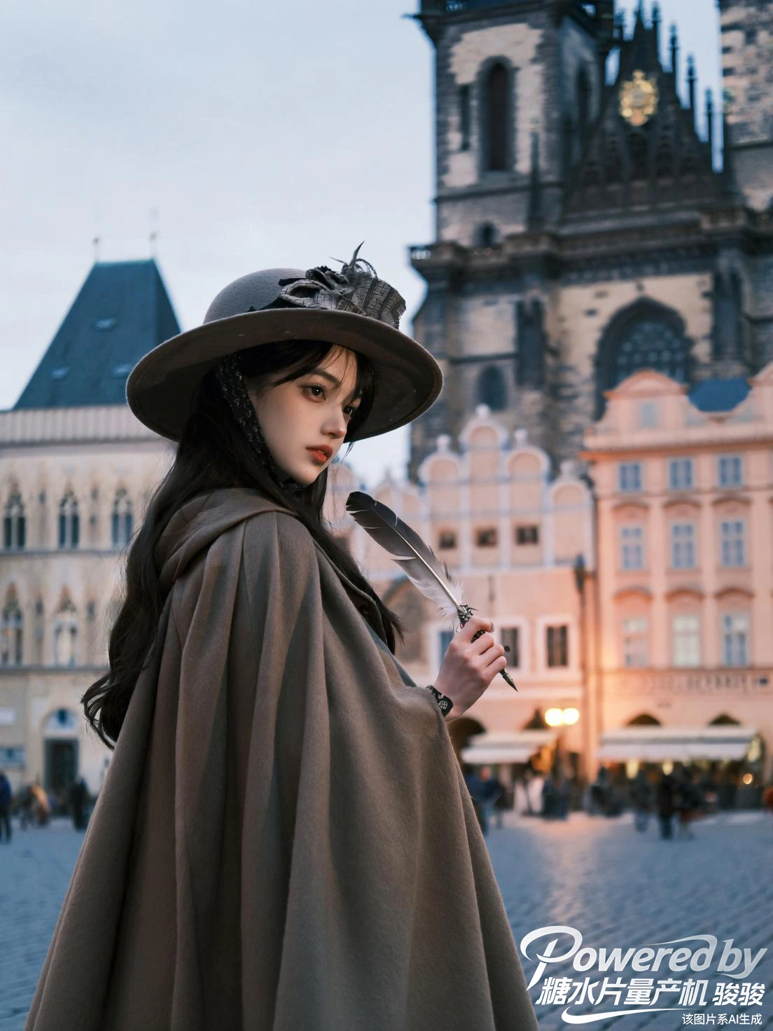 落樱如诗，一袂白衣胜雪，一袭玄衣似墨