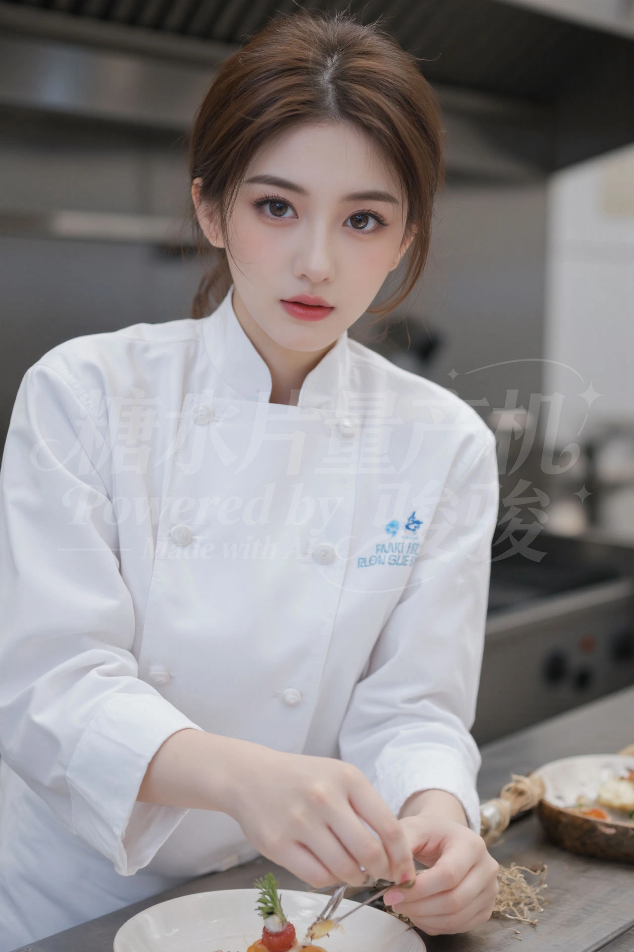 滨江夜色中，双生花一绿一黑