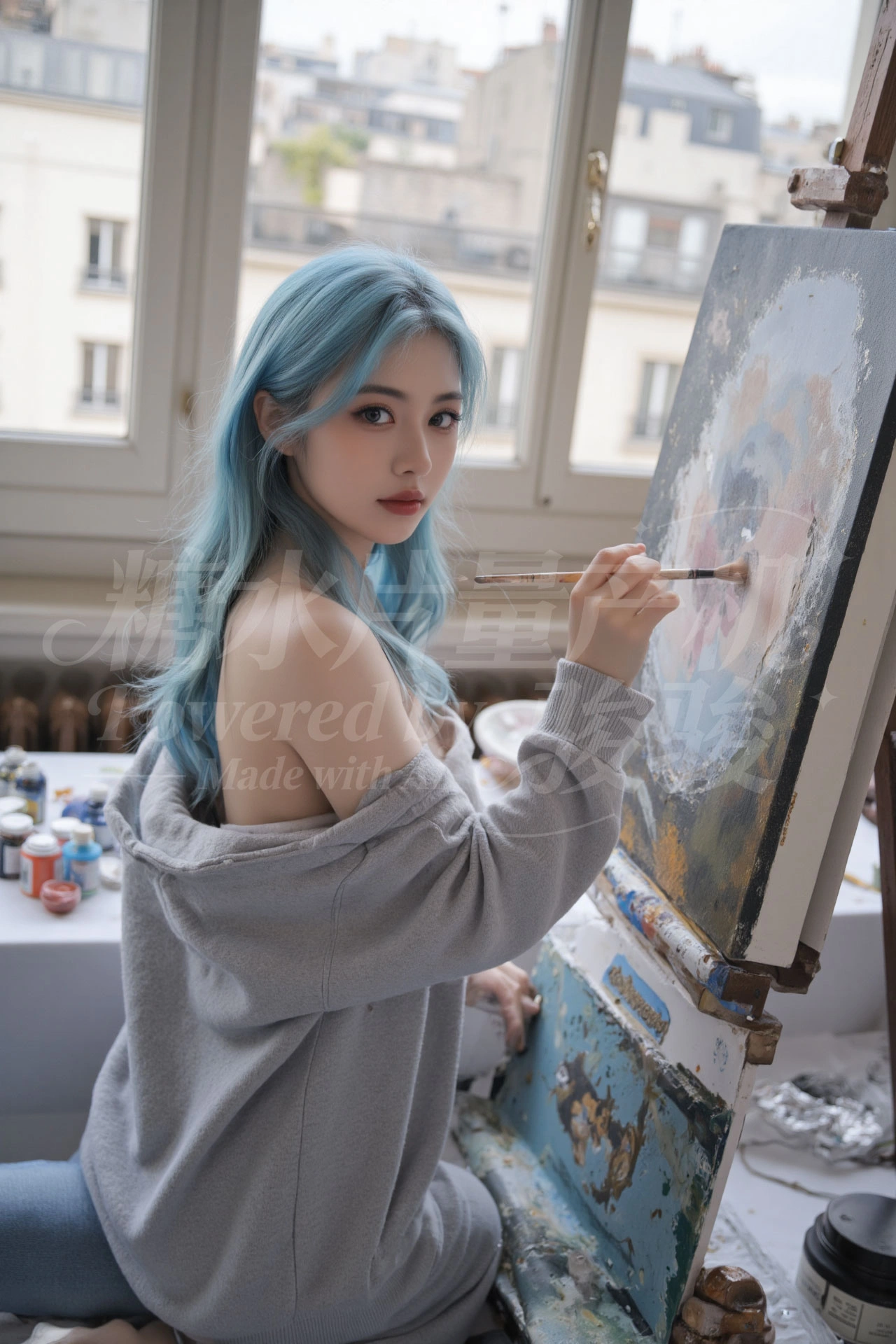 一袭黑丝绒抹胸裙，与都市霓虹共舞