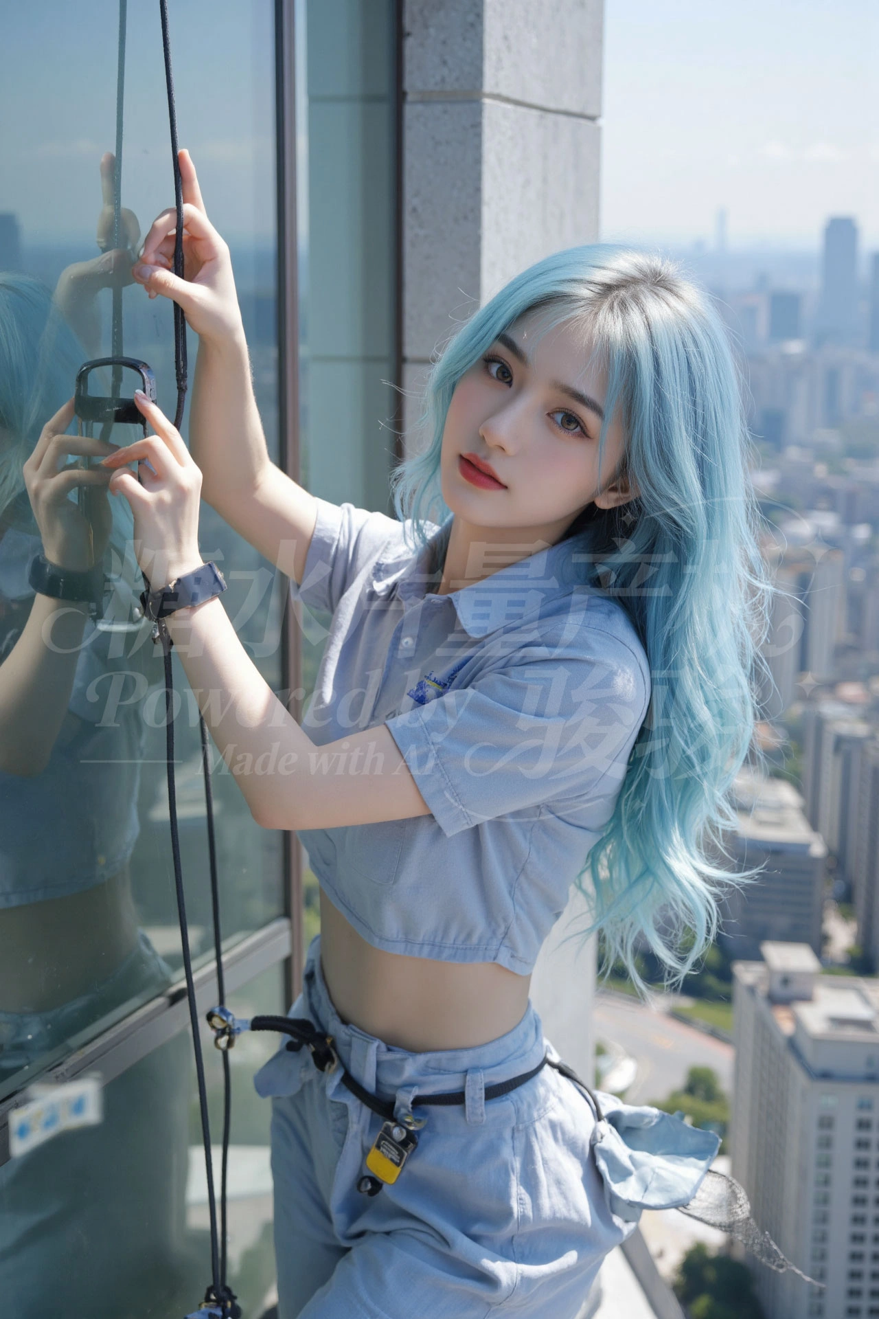 把高空的奢享与少女的随性，酿成了云端的优雅诗章