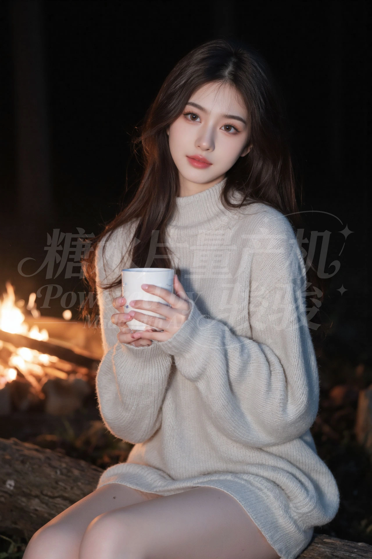 雪落窗边，银发冷衫