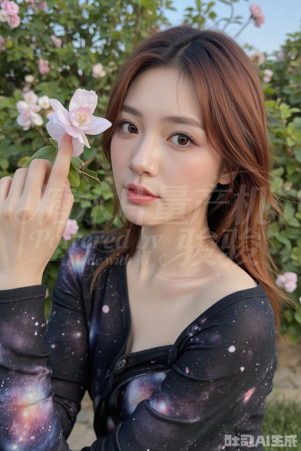 荒漠晴空下，红发纱裙，花雨翩跹