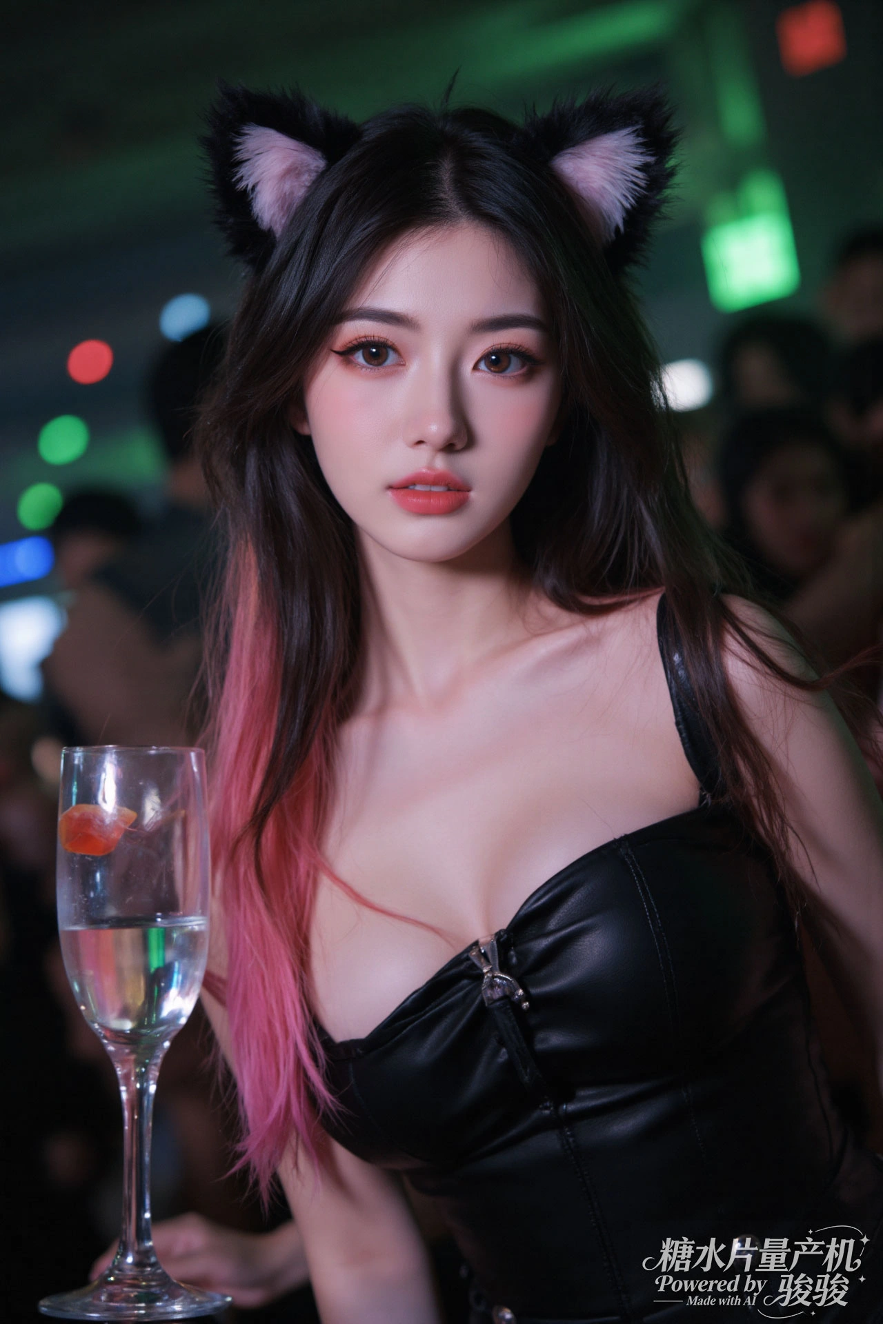 白裙幽婉，花簇清灵，萤光曳绿，夜园如梦