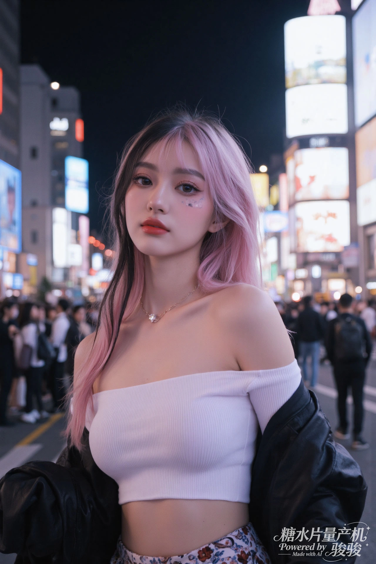 粉袍柔美，狮旁笃定，执笔绘梦，反差绝韵