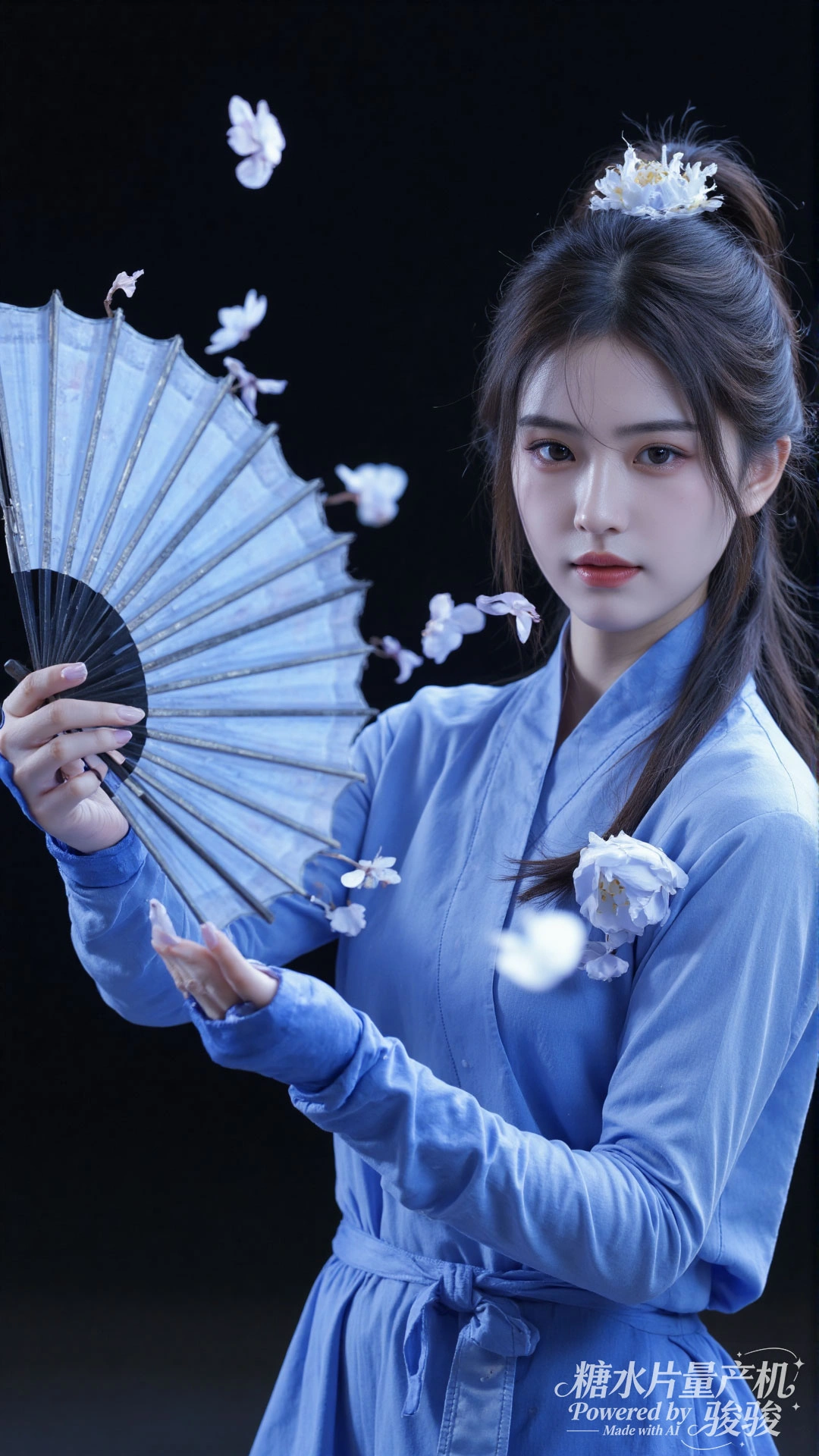 粉袍柔美，狮旁笃定，执笔绘梦，反差绝韵