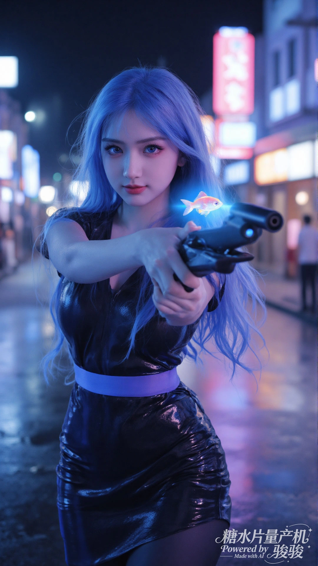 粉袍柔美，狮旁笃定，执笔绘梦，反差绝韵