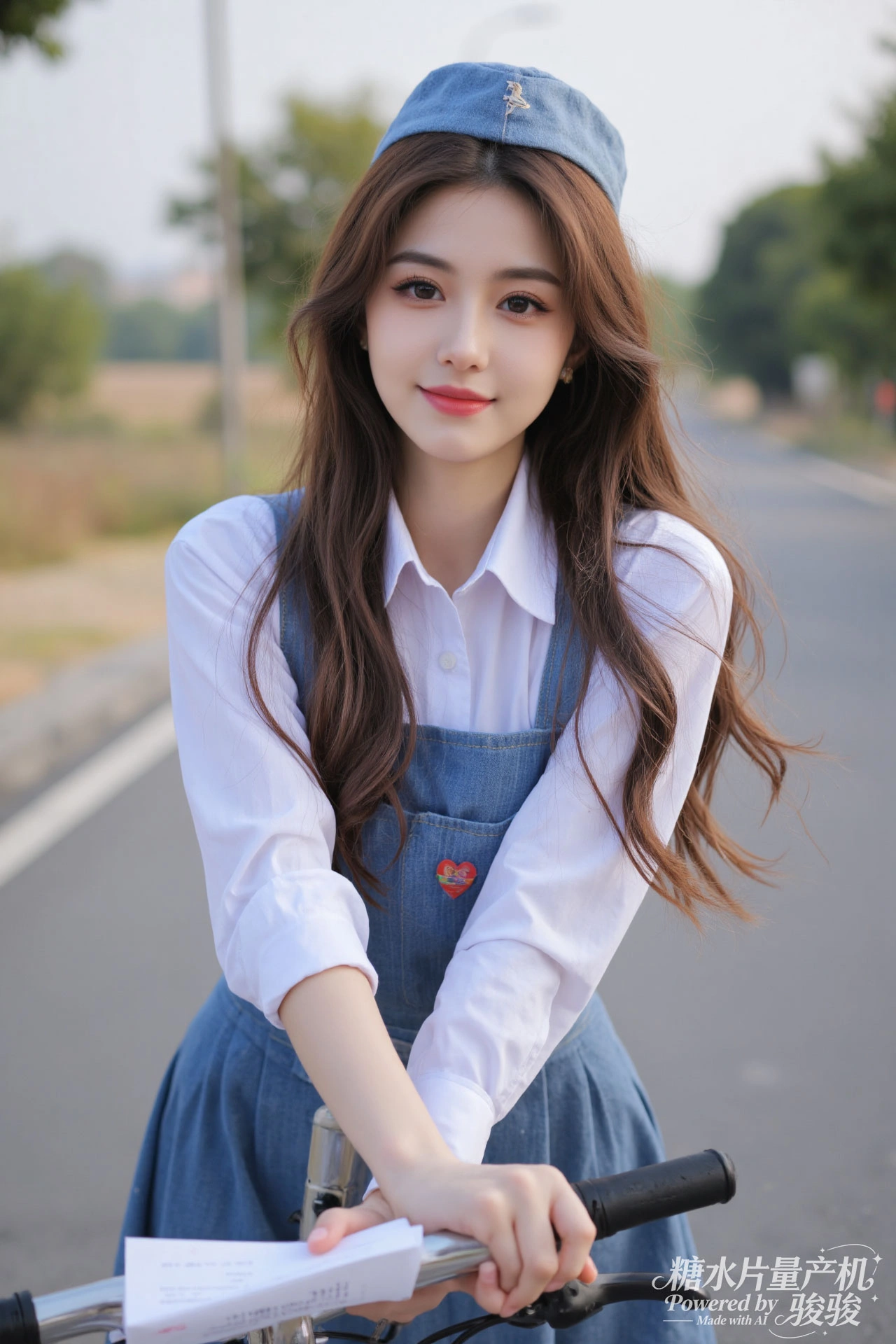 绿发空灵，白裙梦幻，花田烂漫，仙气悠然