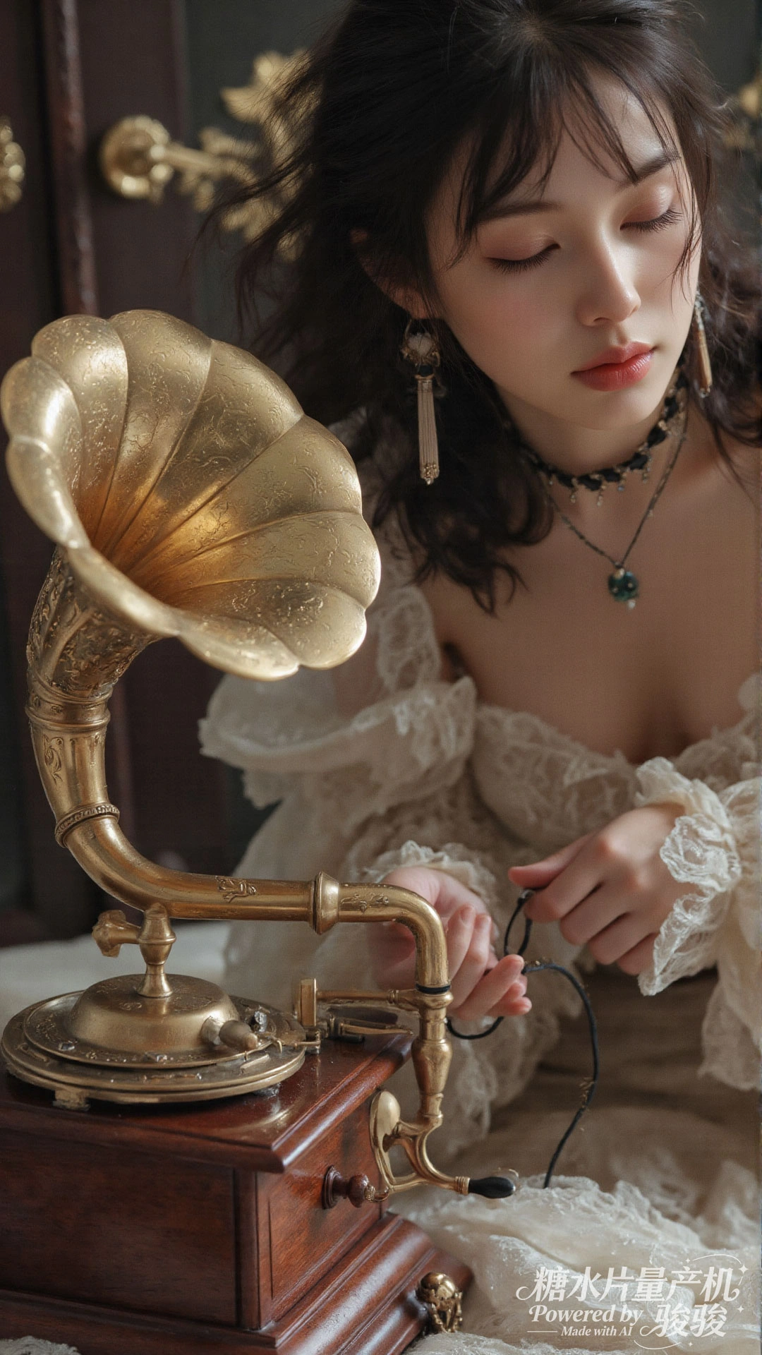 绿发空灵，白裙梦幻，花田烂漫，仙气悠然