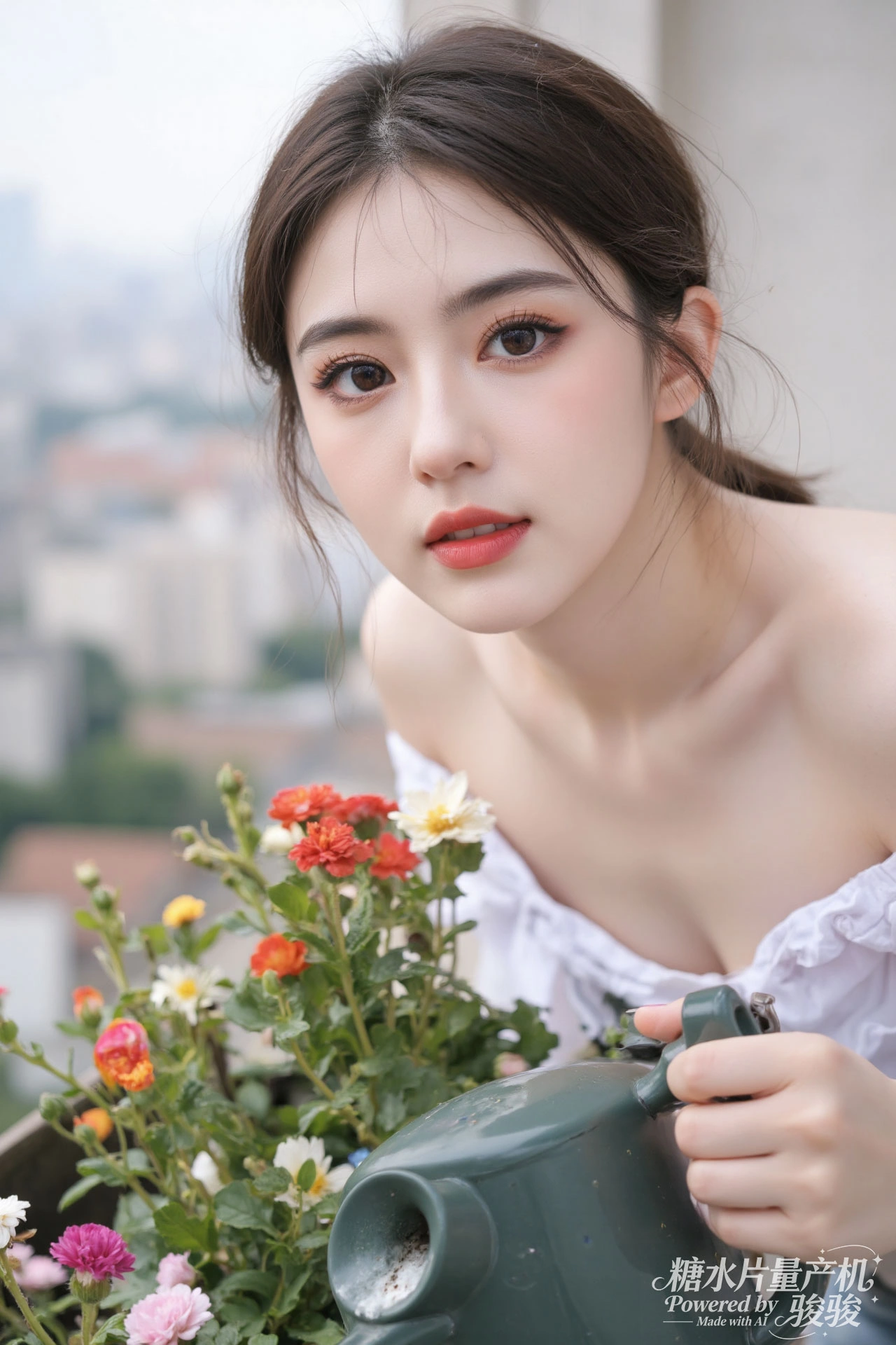 汉服华贵，红金典雅，冷墙 contrast，古韵悠然