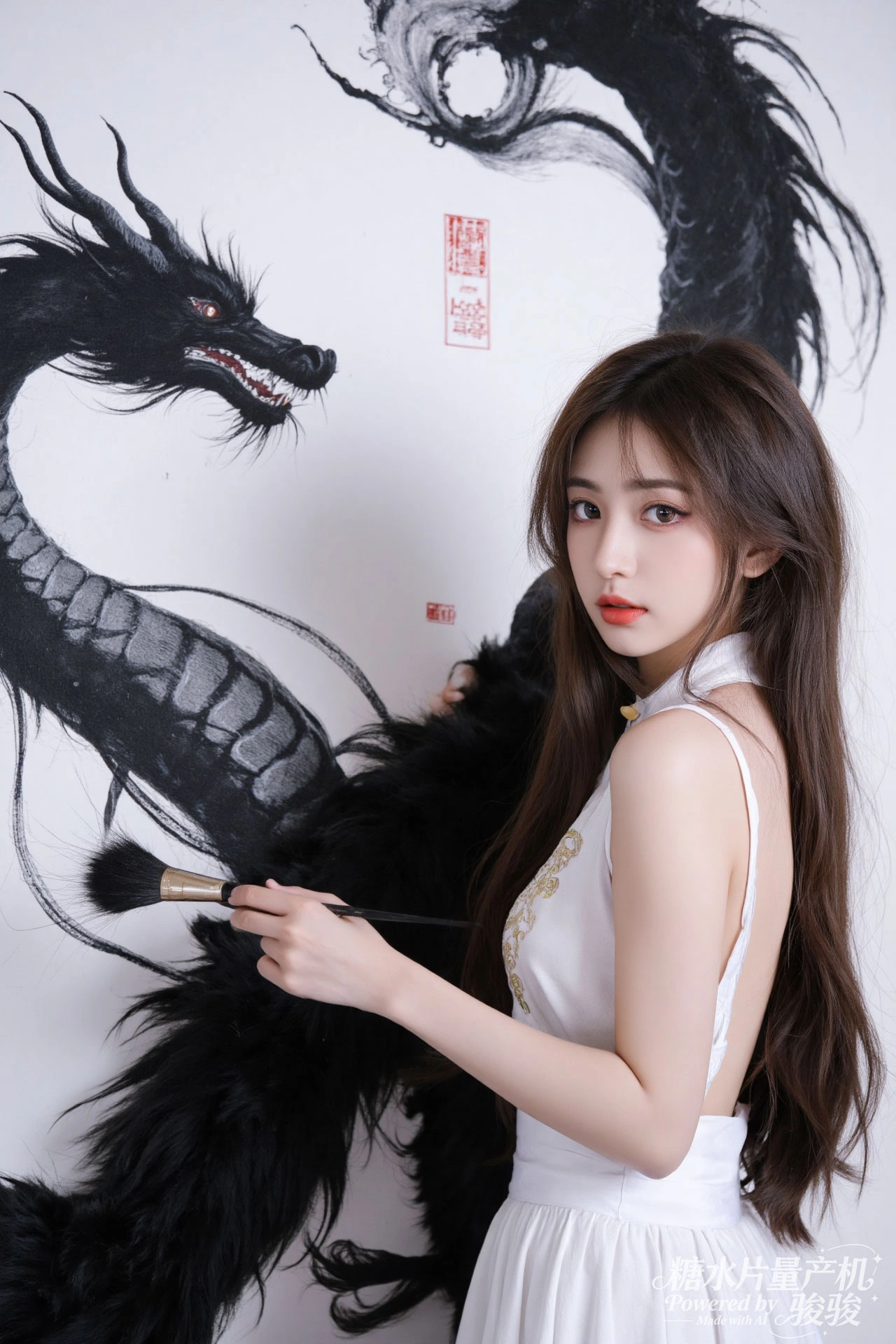 夜巷迷幻，霓虹魅惑，黑衫性感，都市冷艳