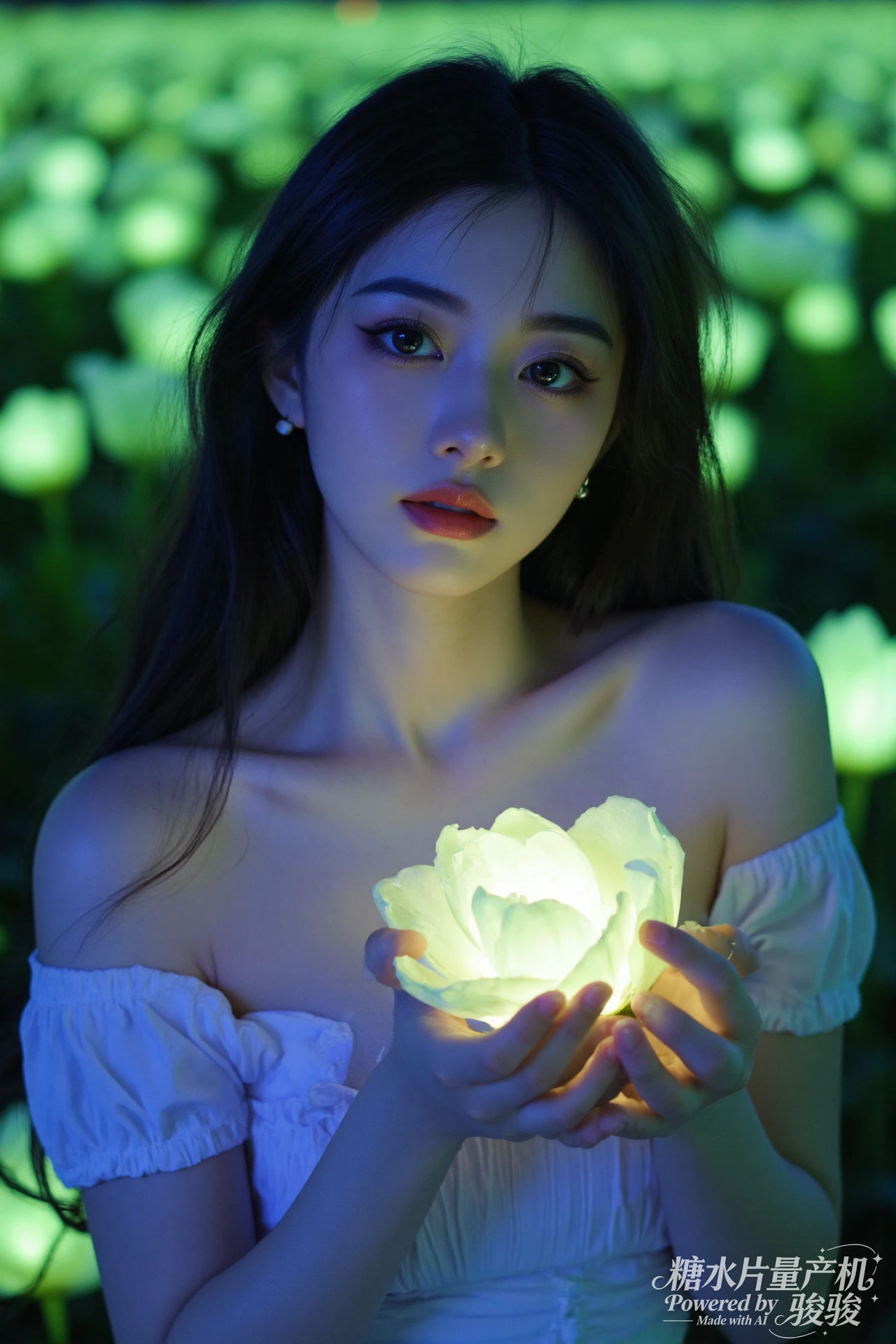 白裙空灵，花灯璀璨，花田幽蓝，仙女迷情