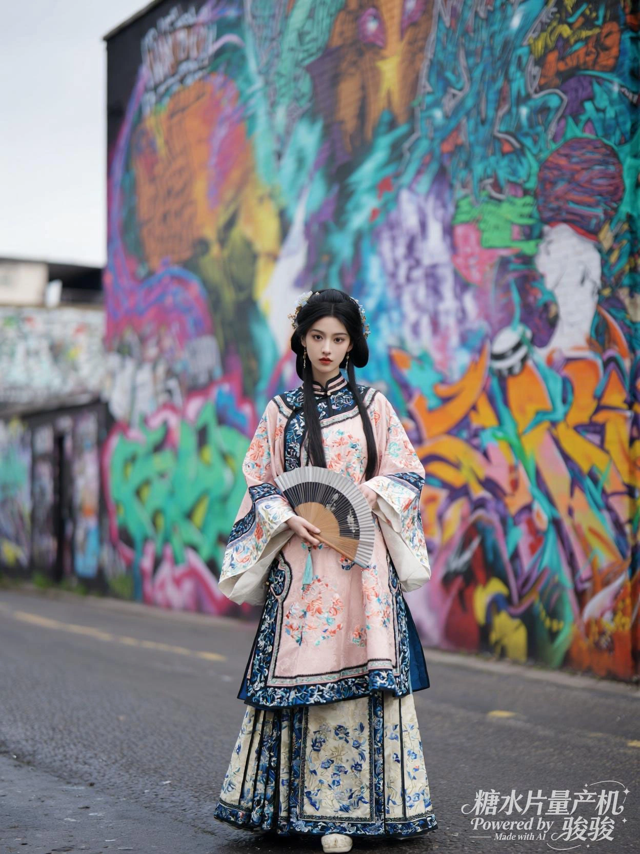 涂鸦街头，银发酷飒；白衫随性，都市潮灵