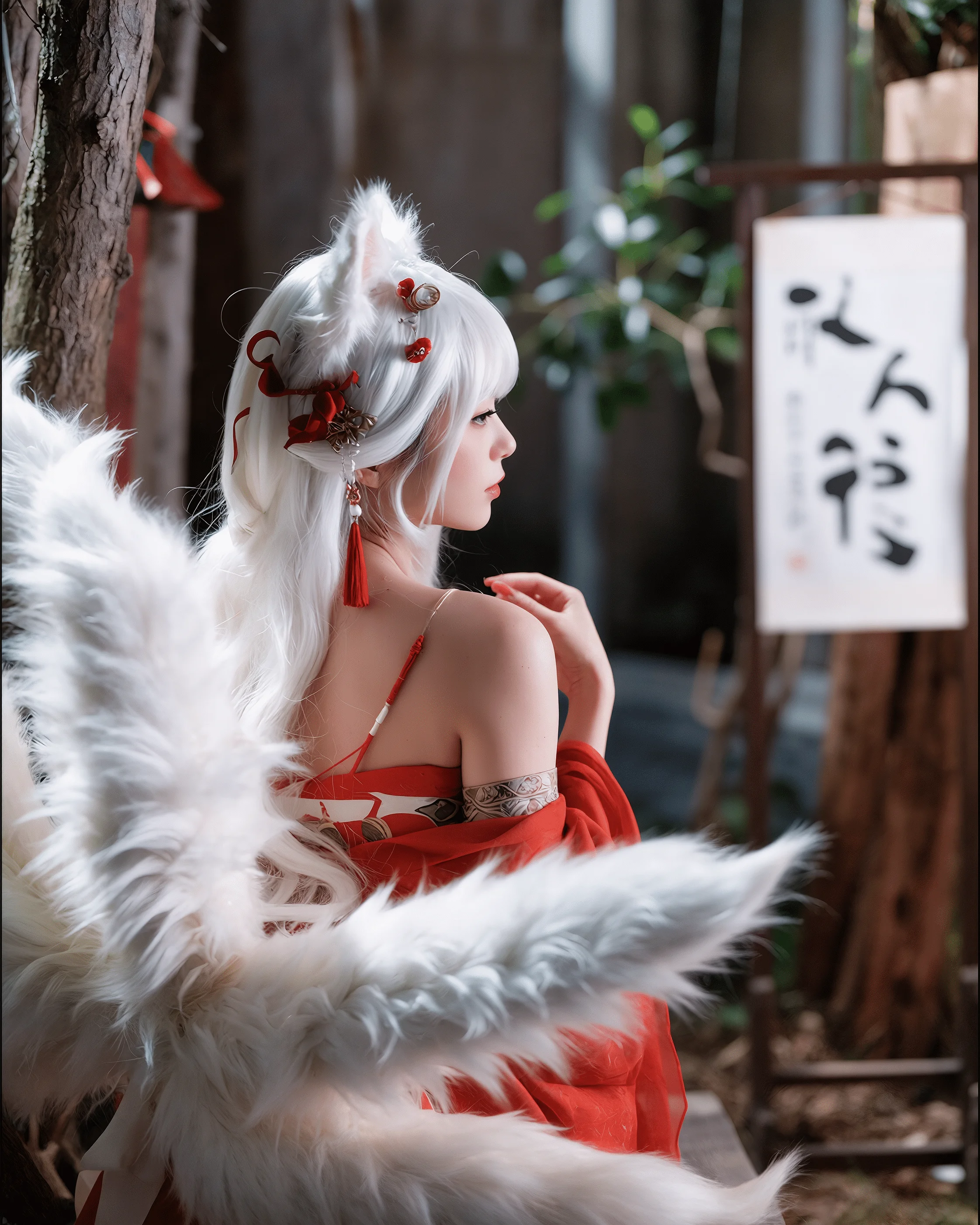 《朱裳九尾狐：古意与妖媚交织的红影灵狐》@劳伦斯