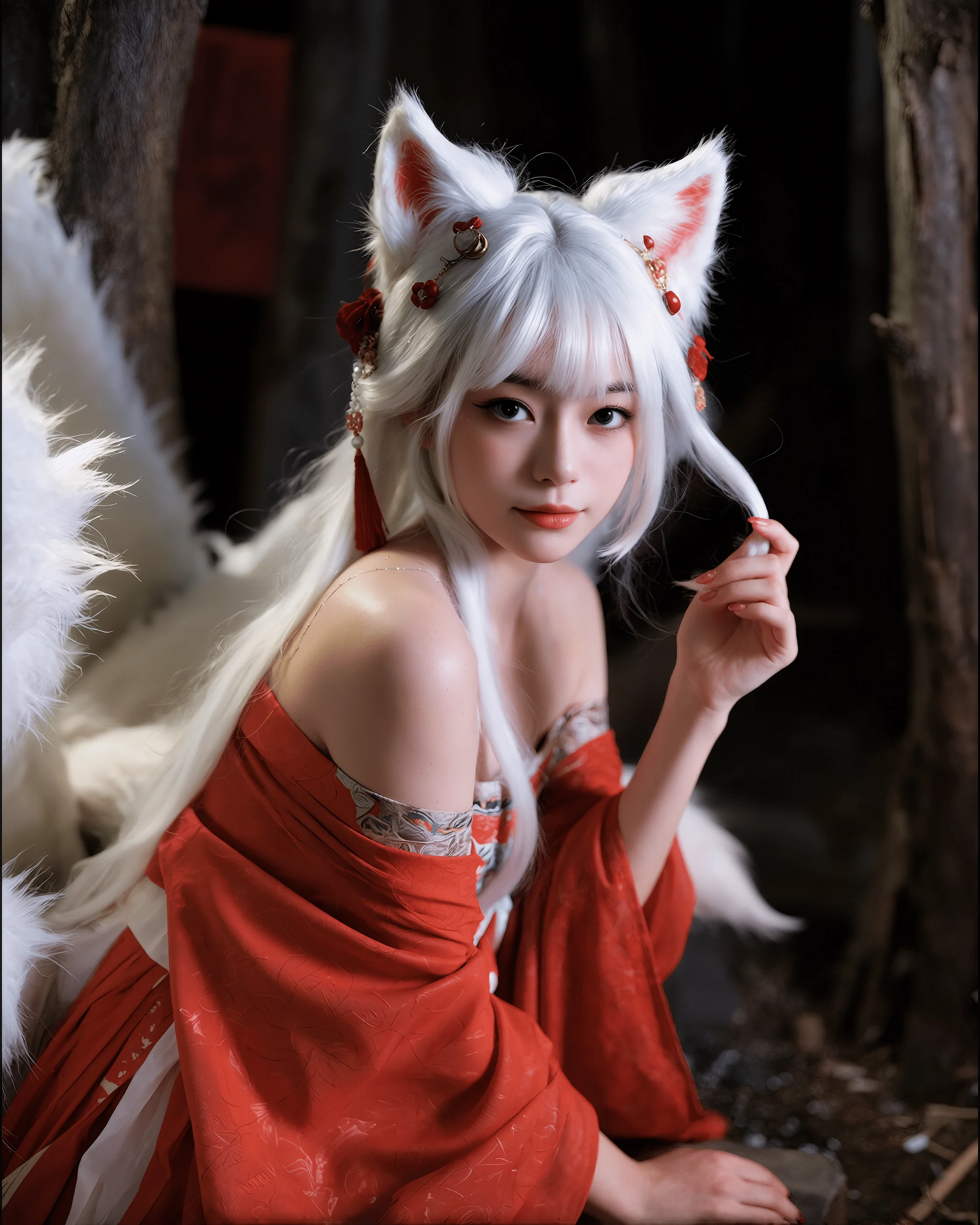 《朱裳九尾狐：古意与妖媚交织的红影灵狐》@劳伦斯