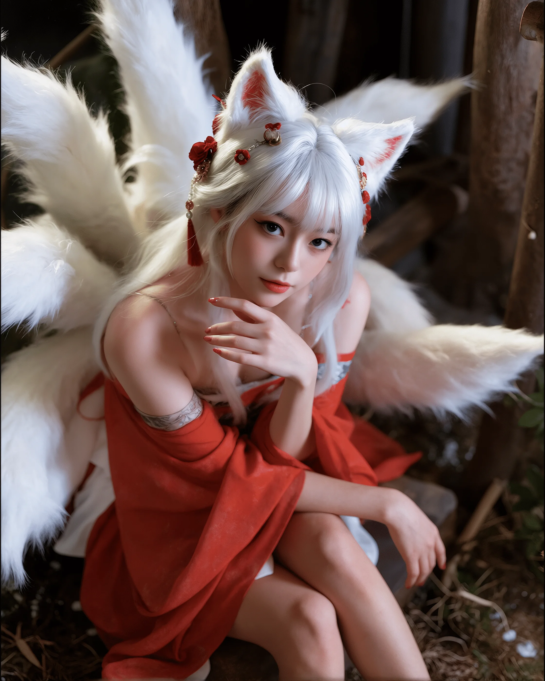 《朱裳九尾狐：古意与妖媚交织的红影灵狐》@劳伦斯