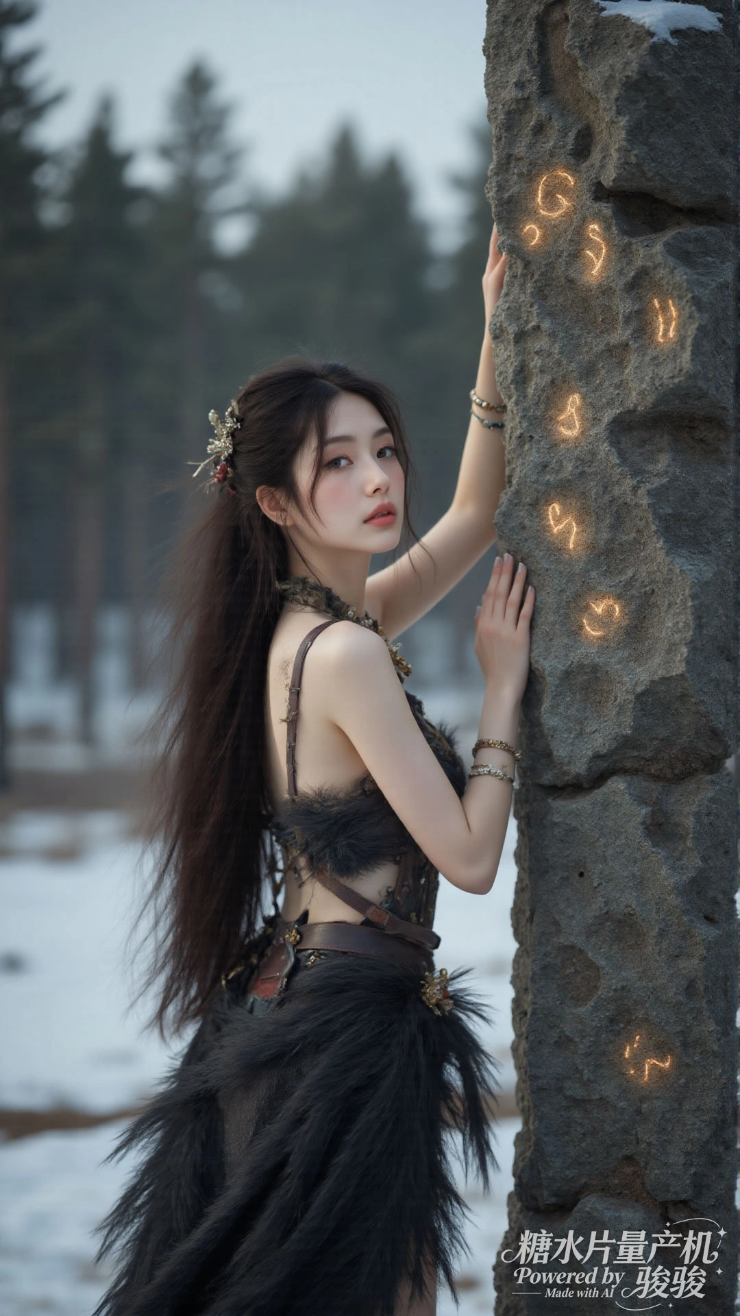 雪泉幽境，素肌凝霜