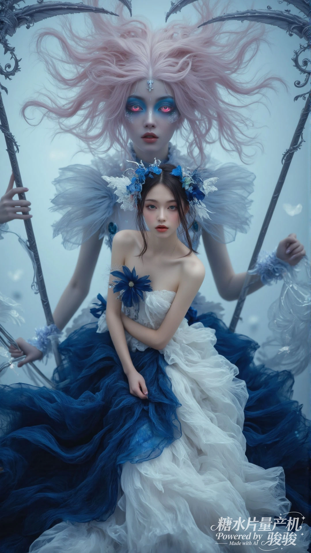 冰境双生，蓝纱幻梦