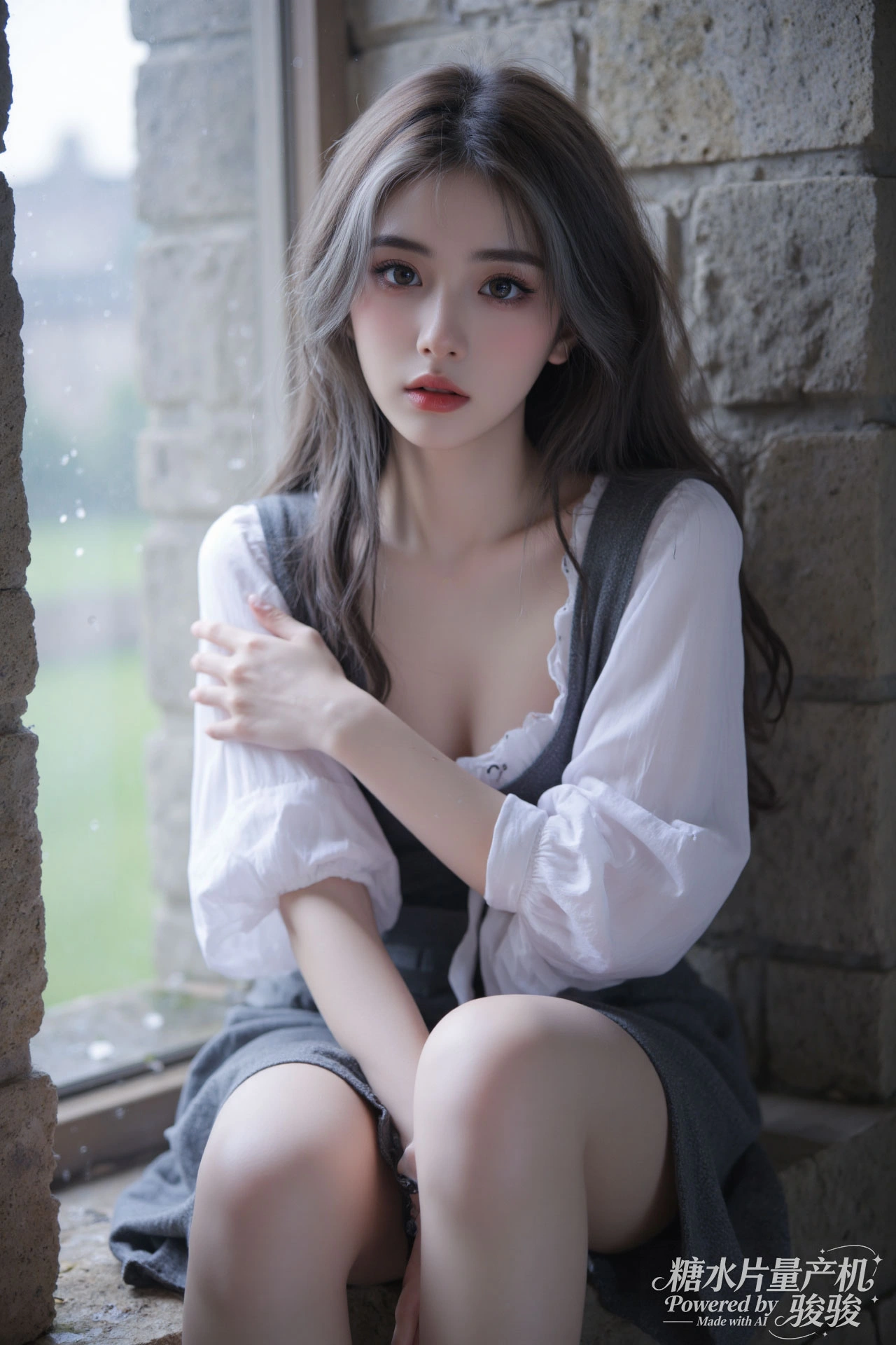 她在花木编织的圆框里舒展双臂，让人文与自然的脉络，在此刻共生出温柔的回响 ...