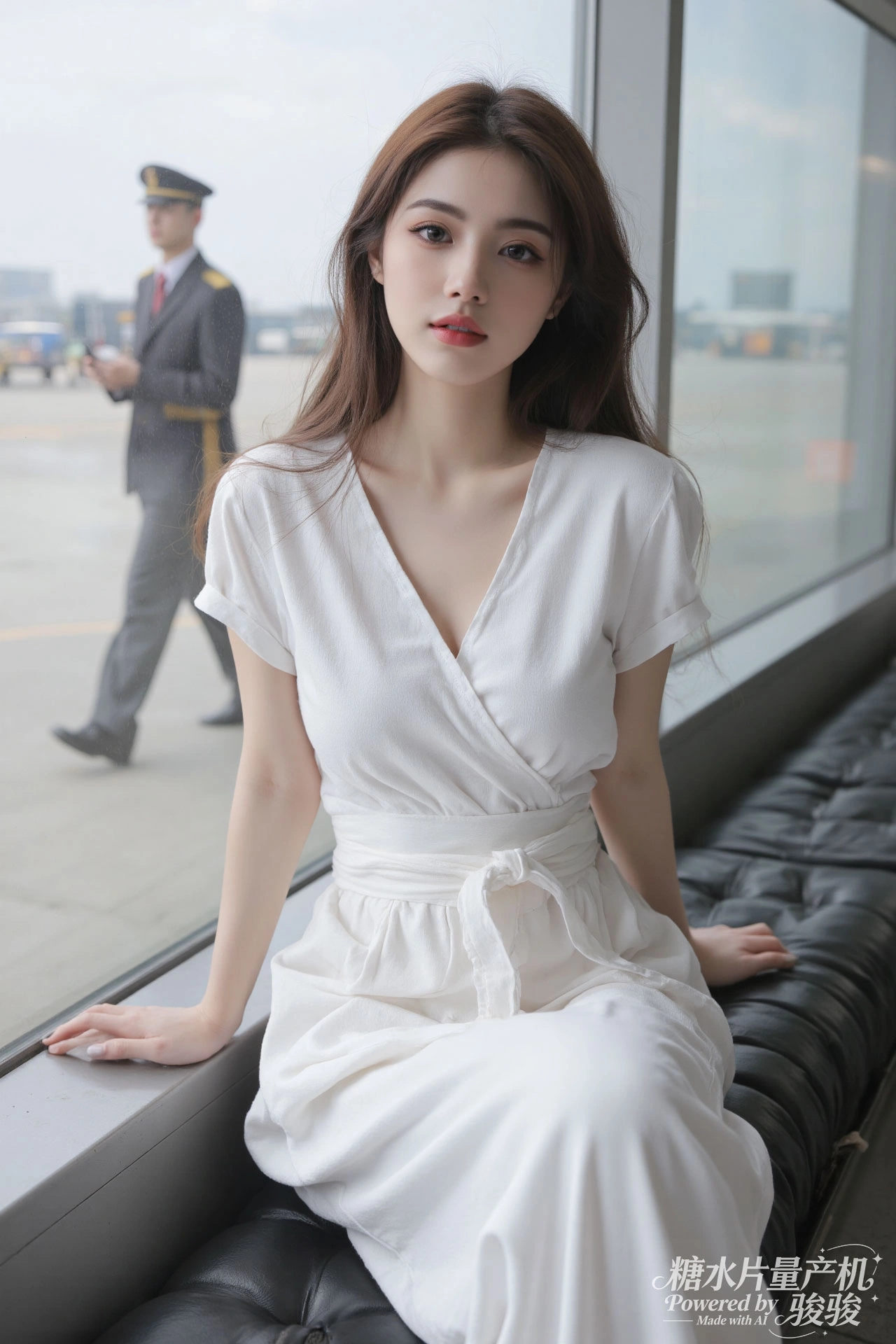 她在花木编织的圆框里舒展双臂，让人文与自然的脉络，在此刻共生出温柔的回响 ...