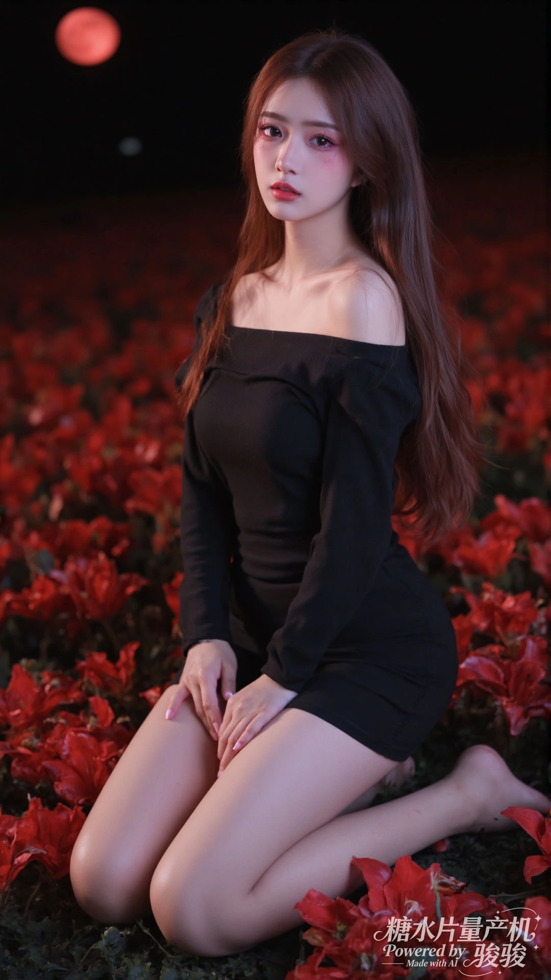 黑衣伫立，让自我在浓烈与孤寂的交织中，成为暗夜秘境里的独特注脚