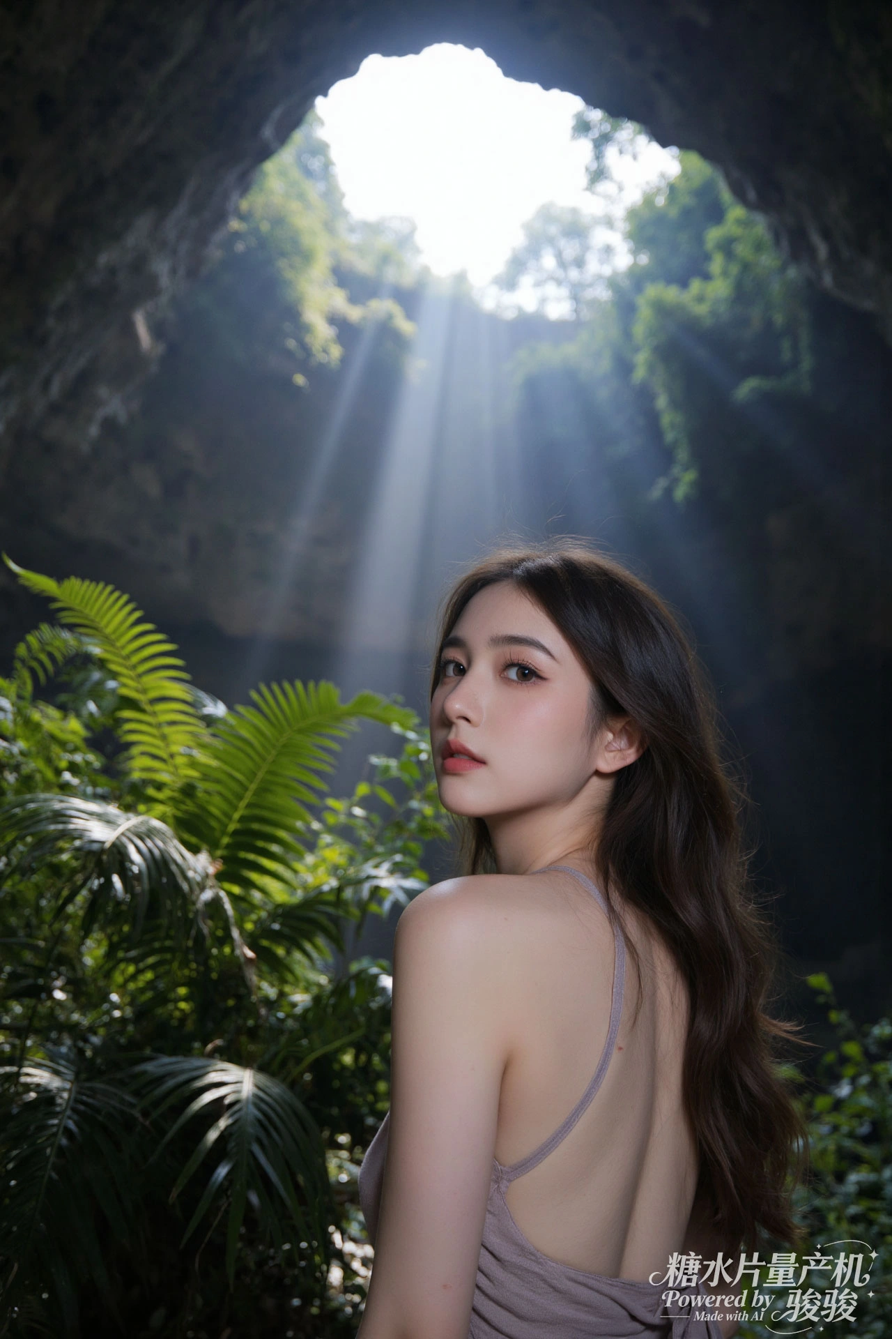 素衣融入自然，让自我在幽暗与天光的碰撞里，成了原始丛林里一抹灵动的存在微光 ...