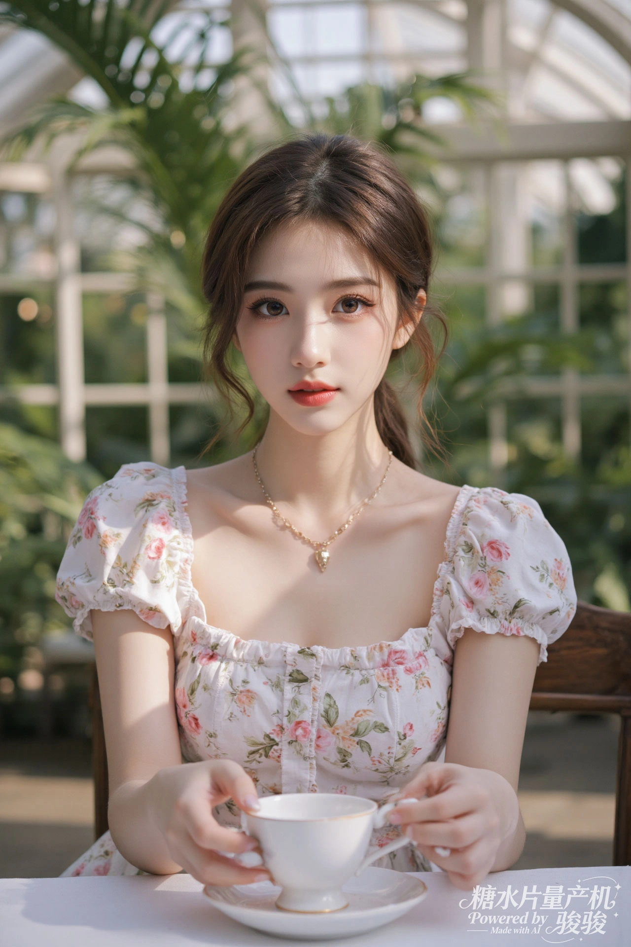 碎花裙捧起瓷杯，在自然的清新与英式的优雅中，成为花园秘境里一抹恬静的存在风景 ...