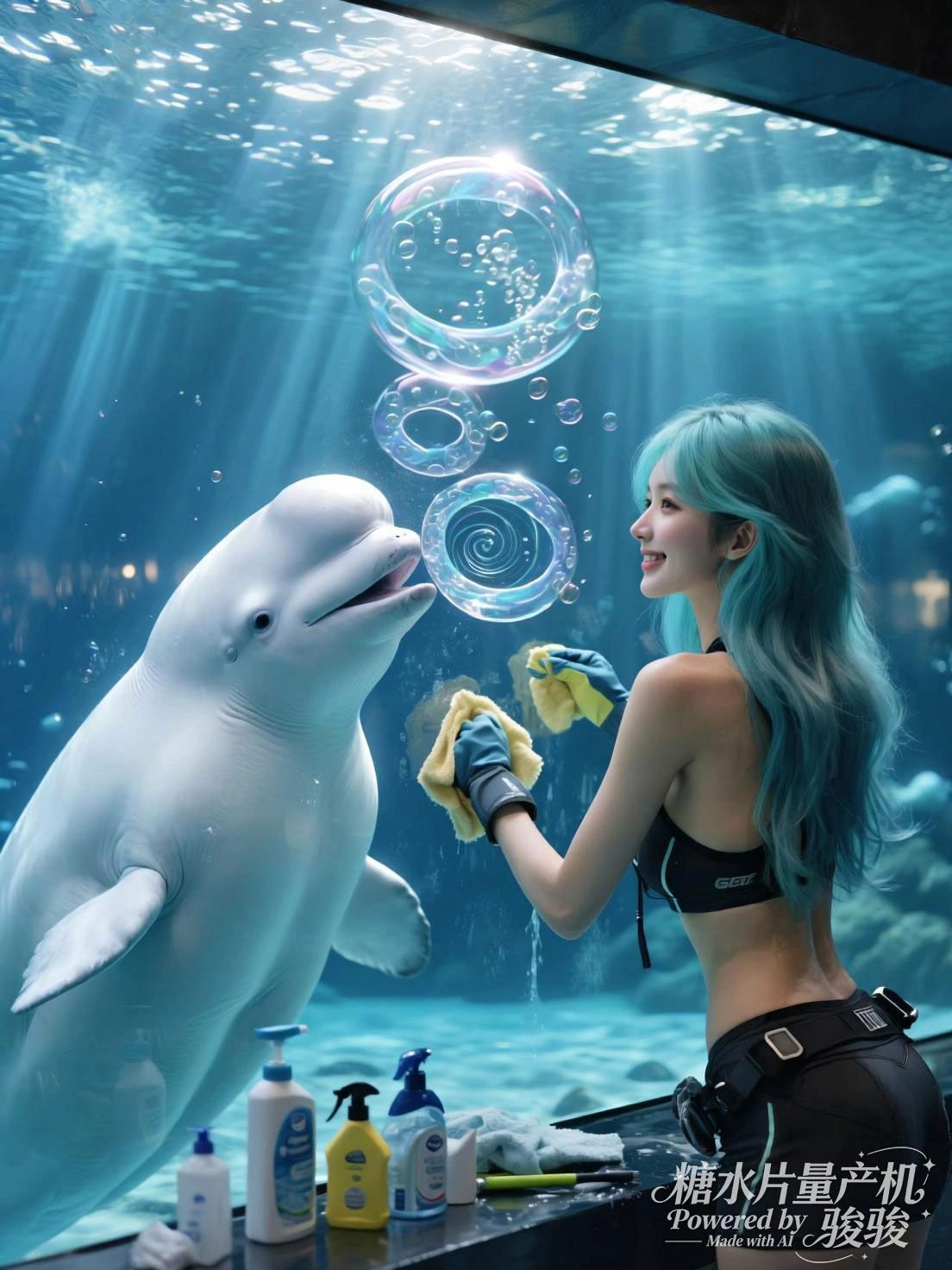 渐变长发洒落，在酒架的琳琅与吊灯的柔和交织中，都市夜场里迷人