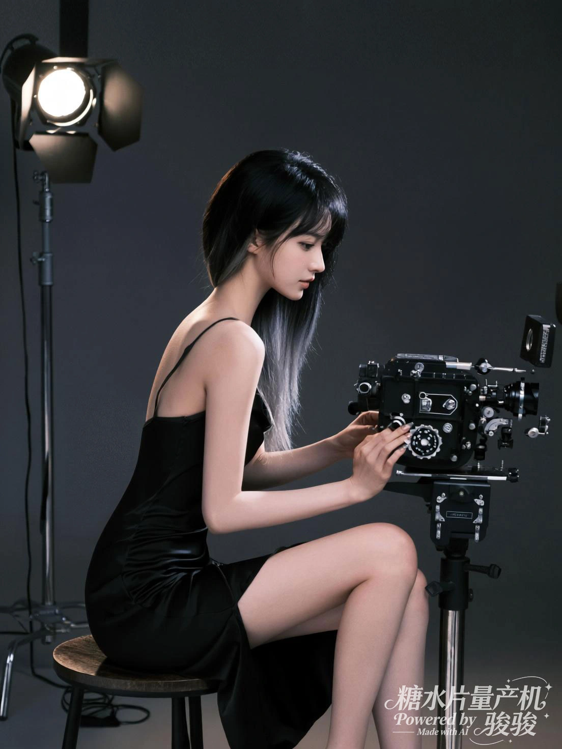 依偎着沉睡的白狮，羽翼与鬃毛同色，热带花草与梦幻光影交织