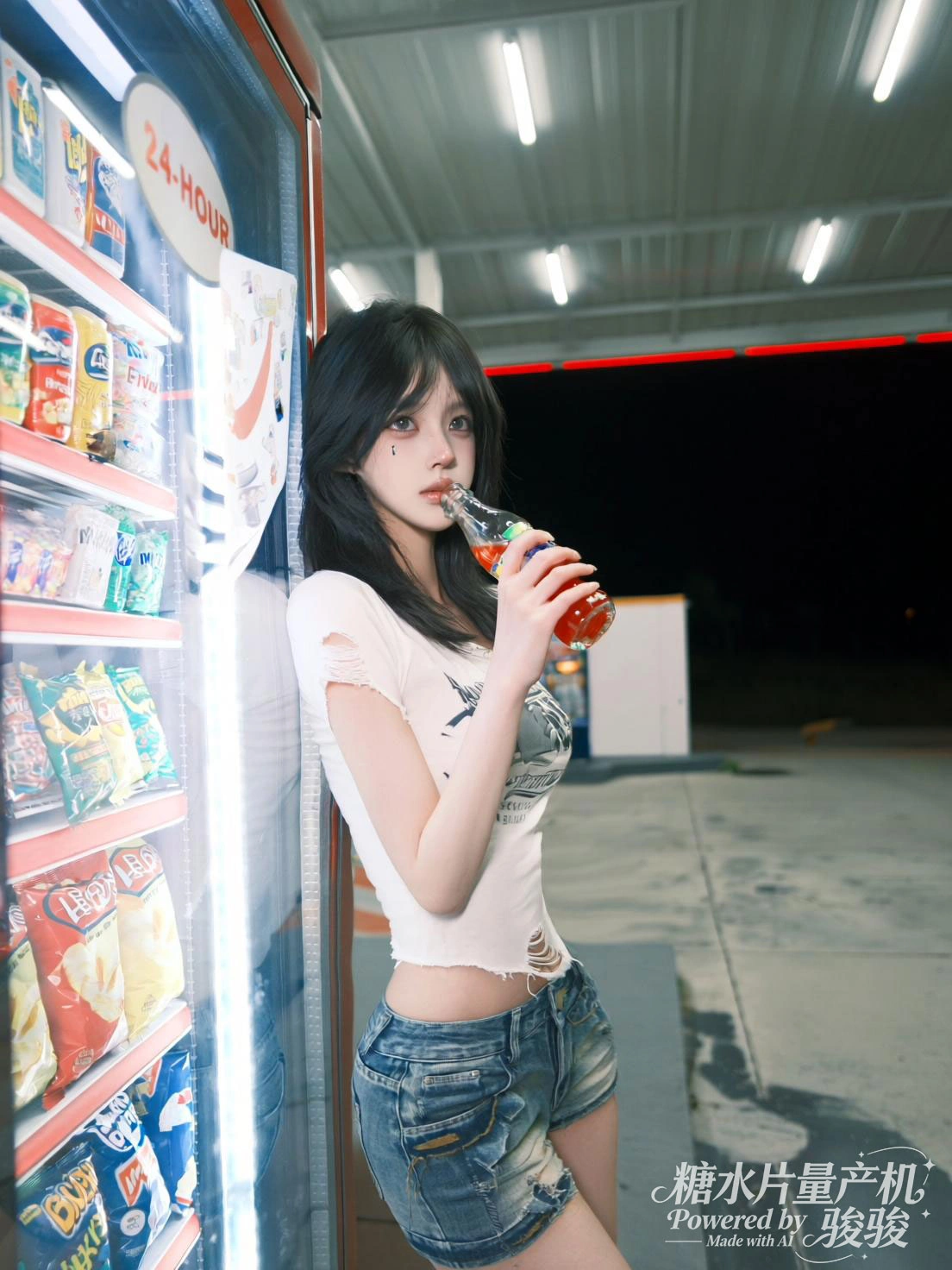 依偎着沉睡的白狮，羽翼与鬃毛同色，热带花草与梦幻光影交织