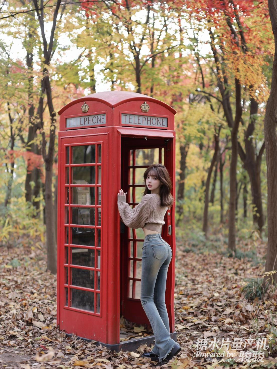 身着白衬衫，赤脚跪于复古音响旁，音乐器材的复古与穿搭的随性交织