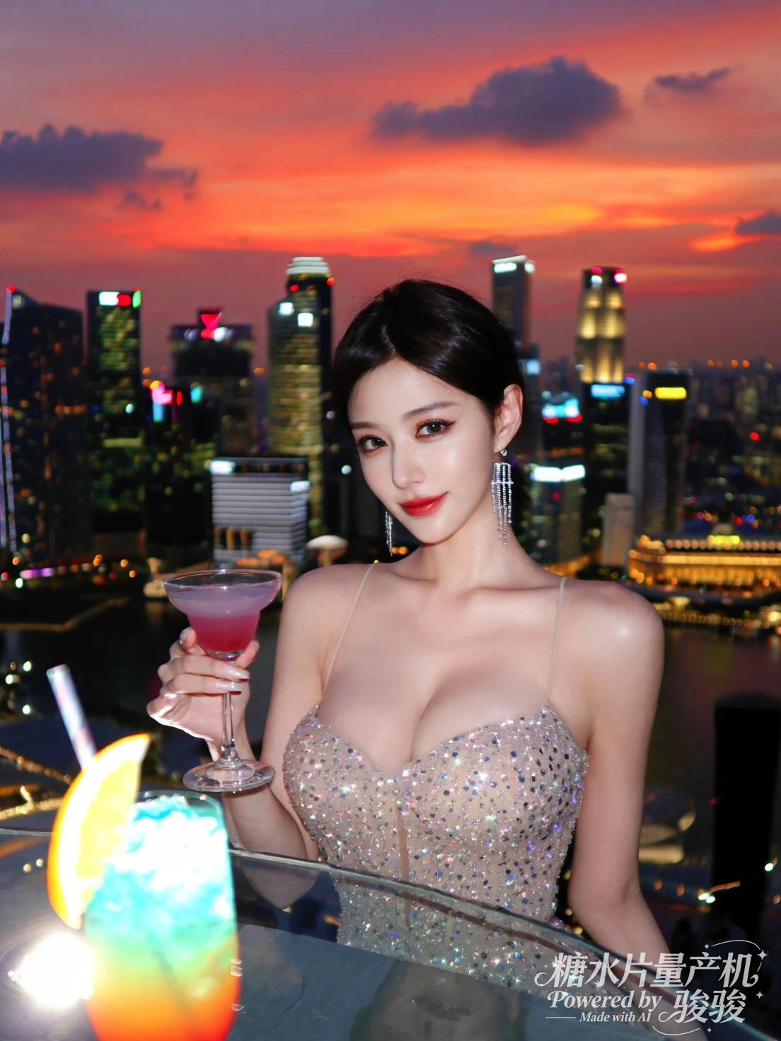 印花比基尼，肌肤凝着水珠，四周是繁茂的热带植物，雨林的野性与穿搭的热辣交织 ...