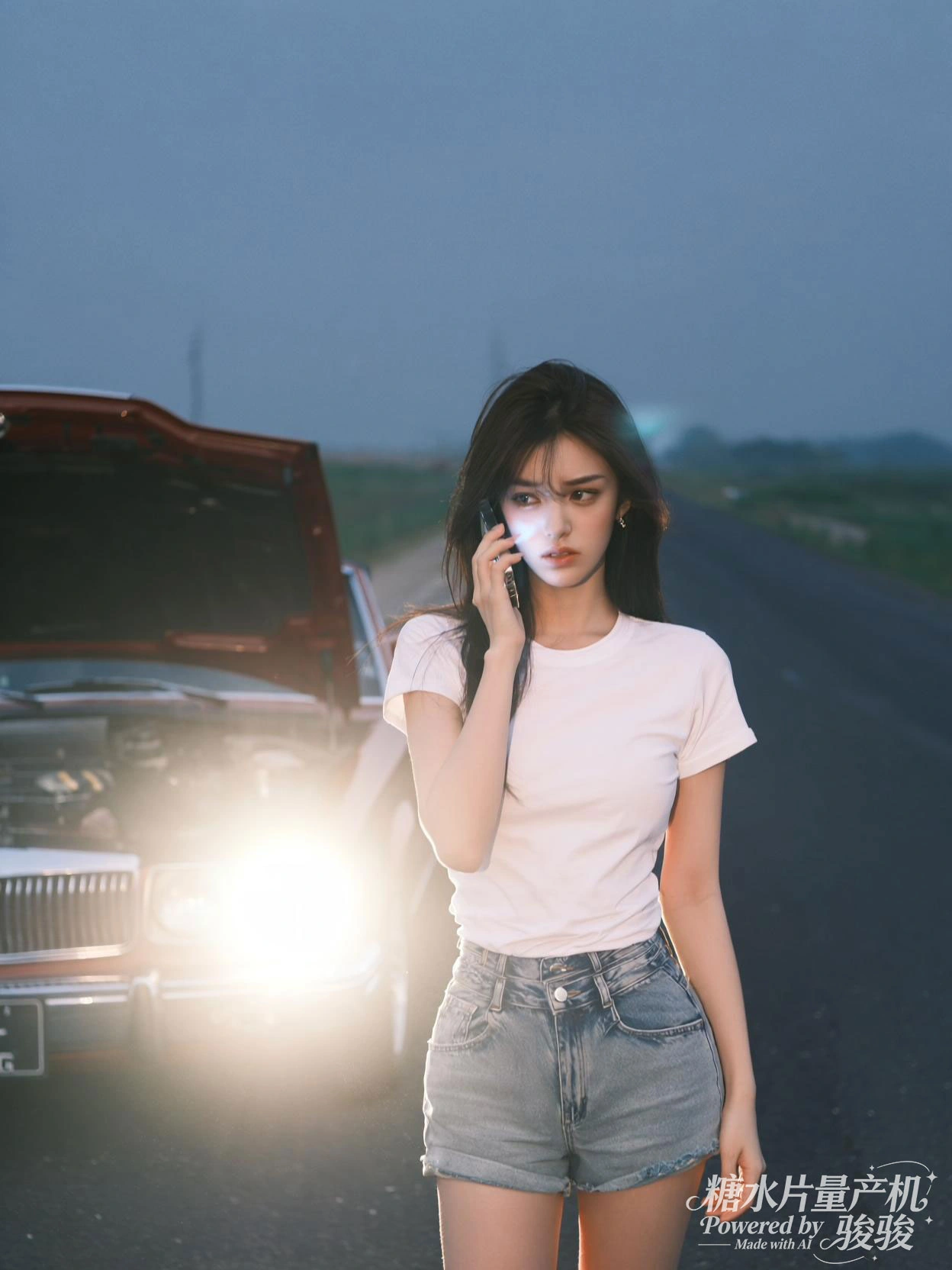 做旧牛仔外套，染着渐变彩发，斑斓的艺术涂鸦与穿搭的潮酷交织