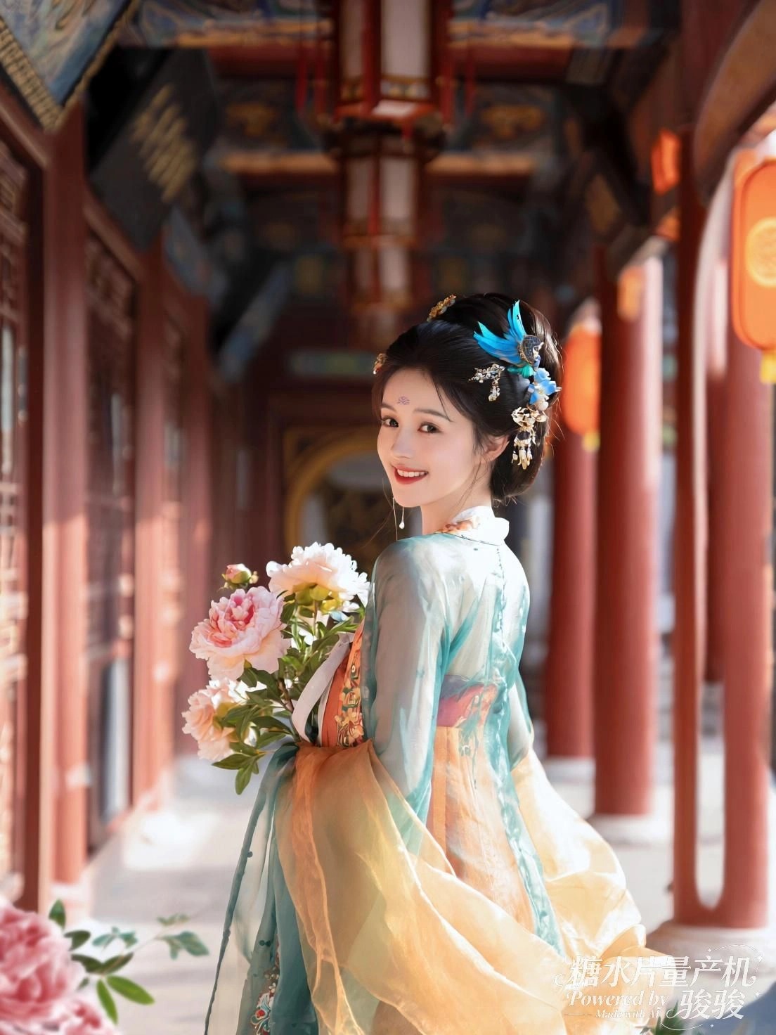 品尝热气腾腾的拉面，夕阳与樱花交织成梦幻背景，日式美食的烟火与造型的甜美碰撞 ...