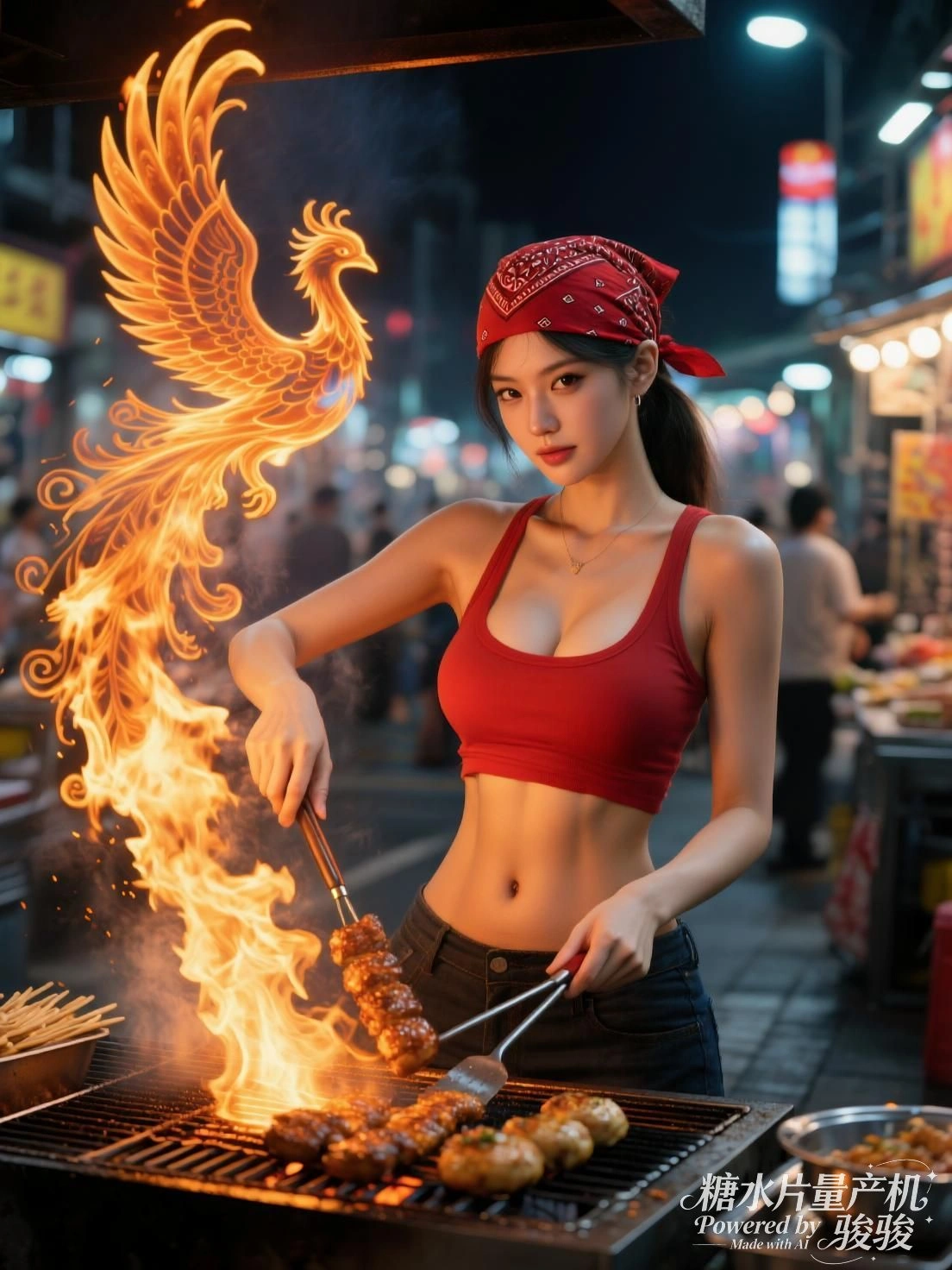 笑容明媚，琳琅满目的小吃与菜单，烟火气的街巷与美食的甜蜜交织