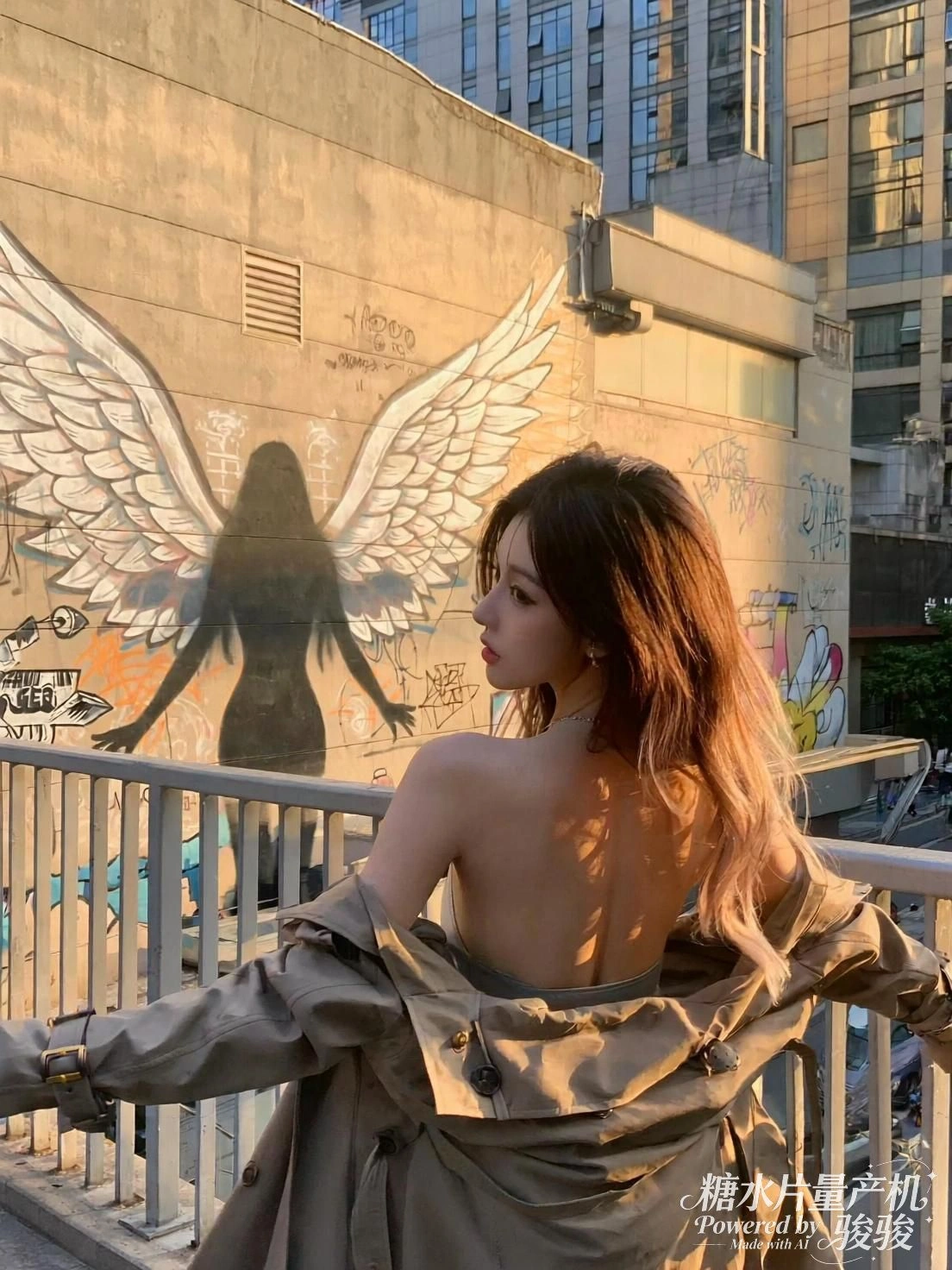 夕阳给墙面与发丝镀上暖光，林立的高楼与街头艺术，都市的潮流与穿搭的性感交织 ...
