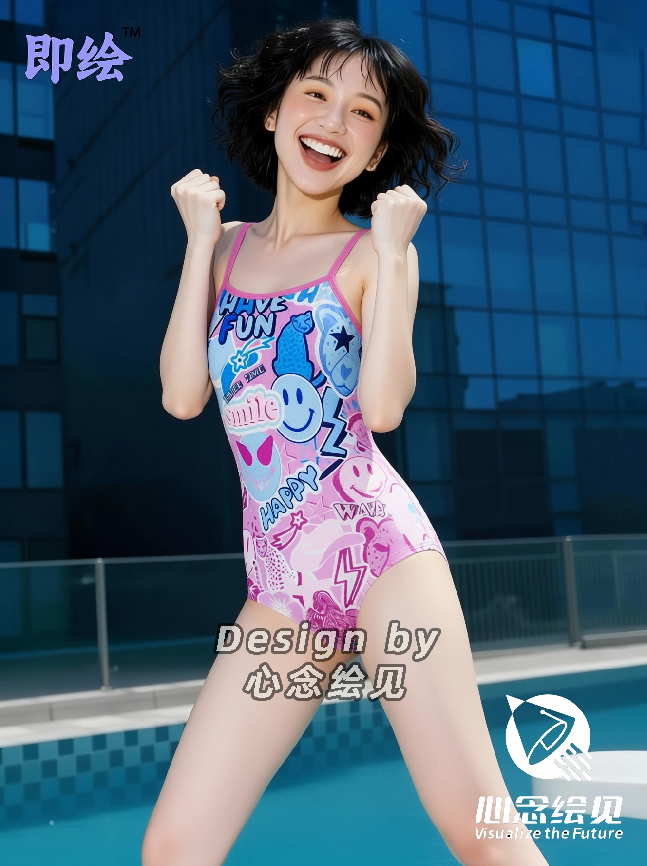 电商泳装套图，电商AI摄影，反季节拍摄