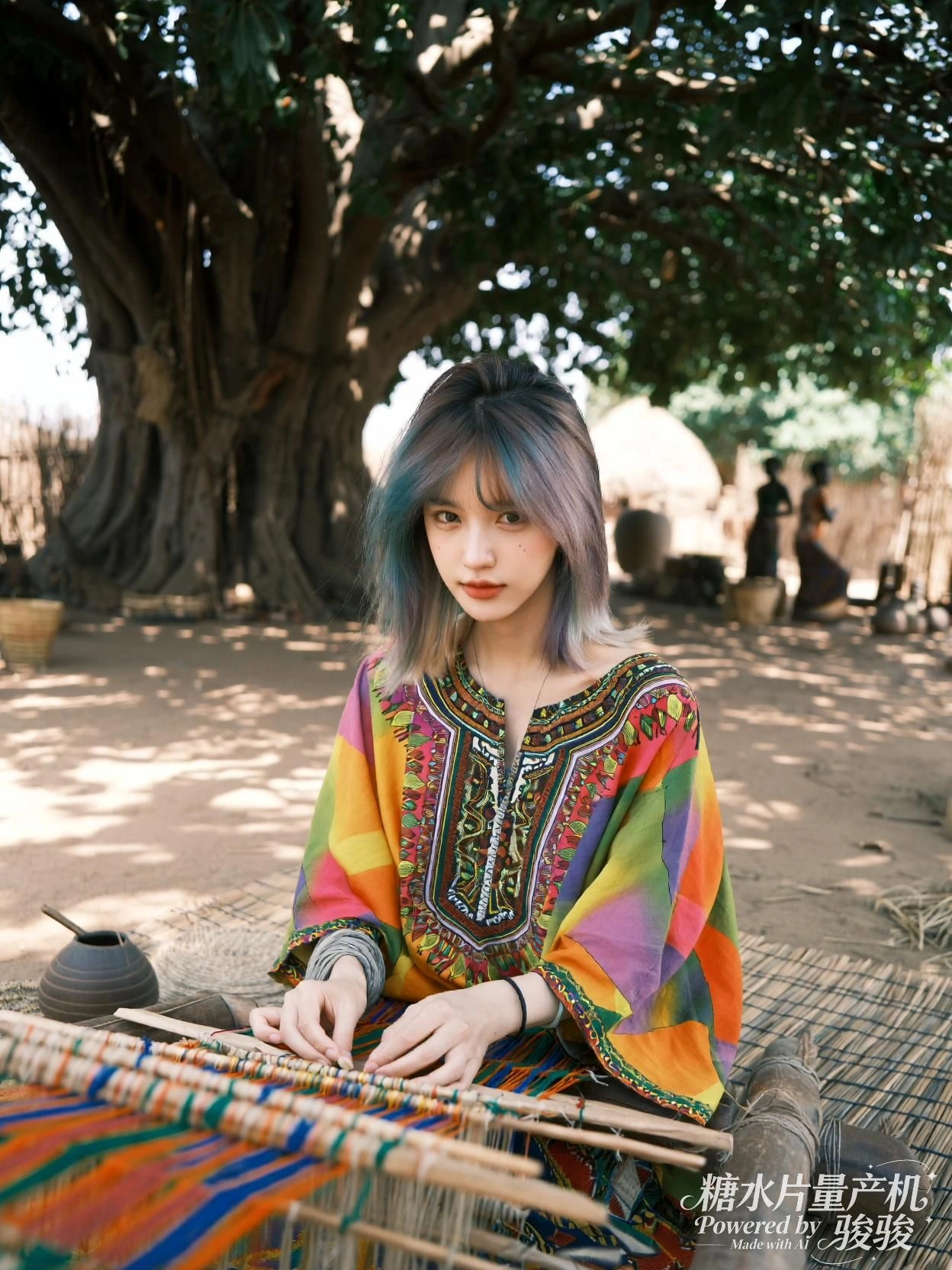 光落于蓝，她闭眼时，世界正悄然成为风景