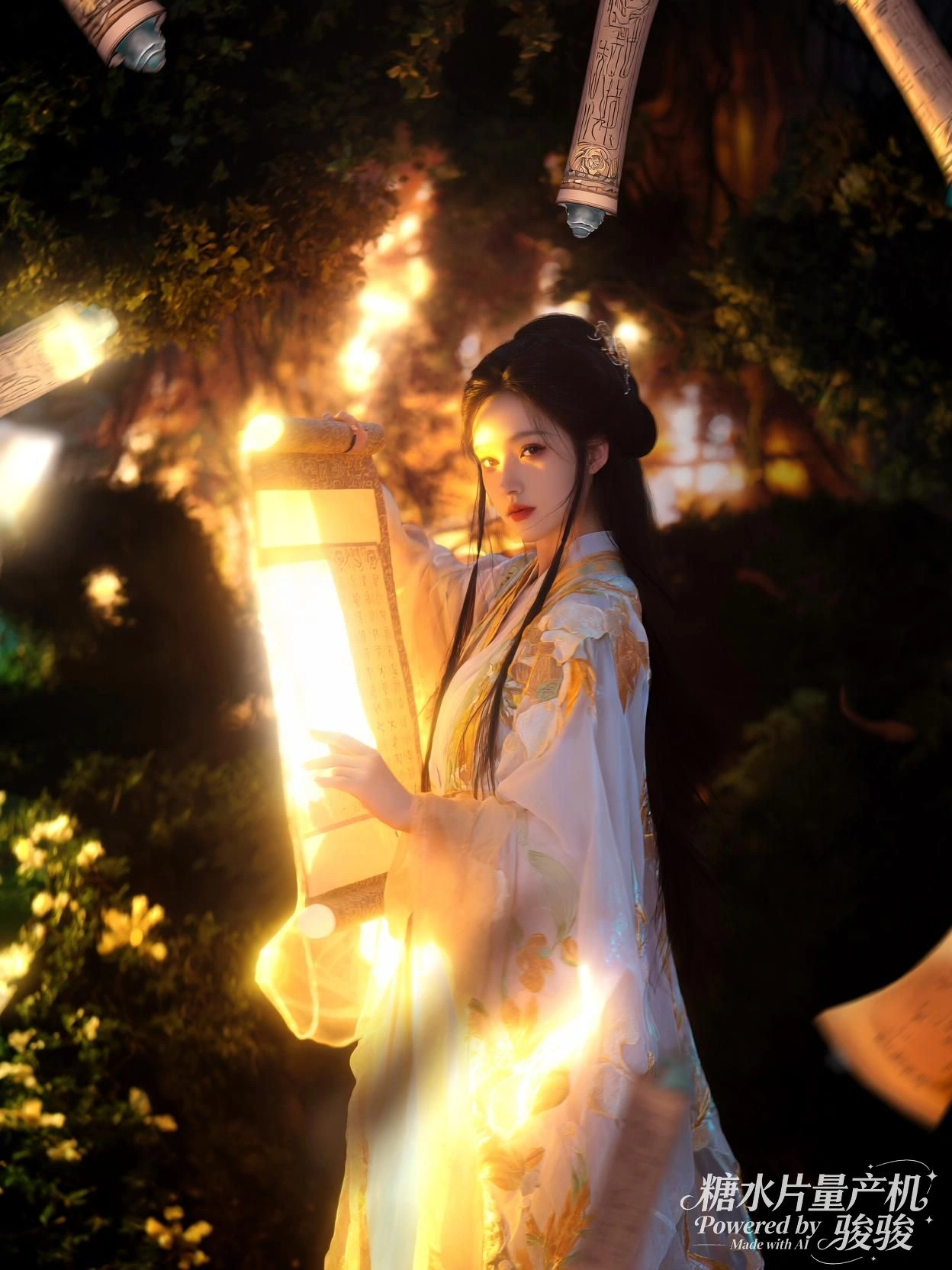 红裙如火，她立于尘土与怒吼之间，静止即最深的对抗