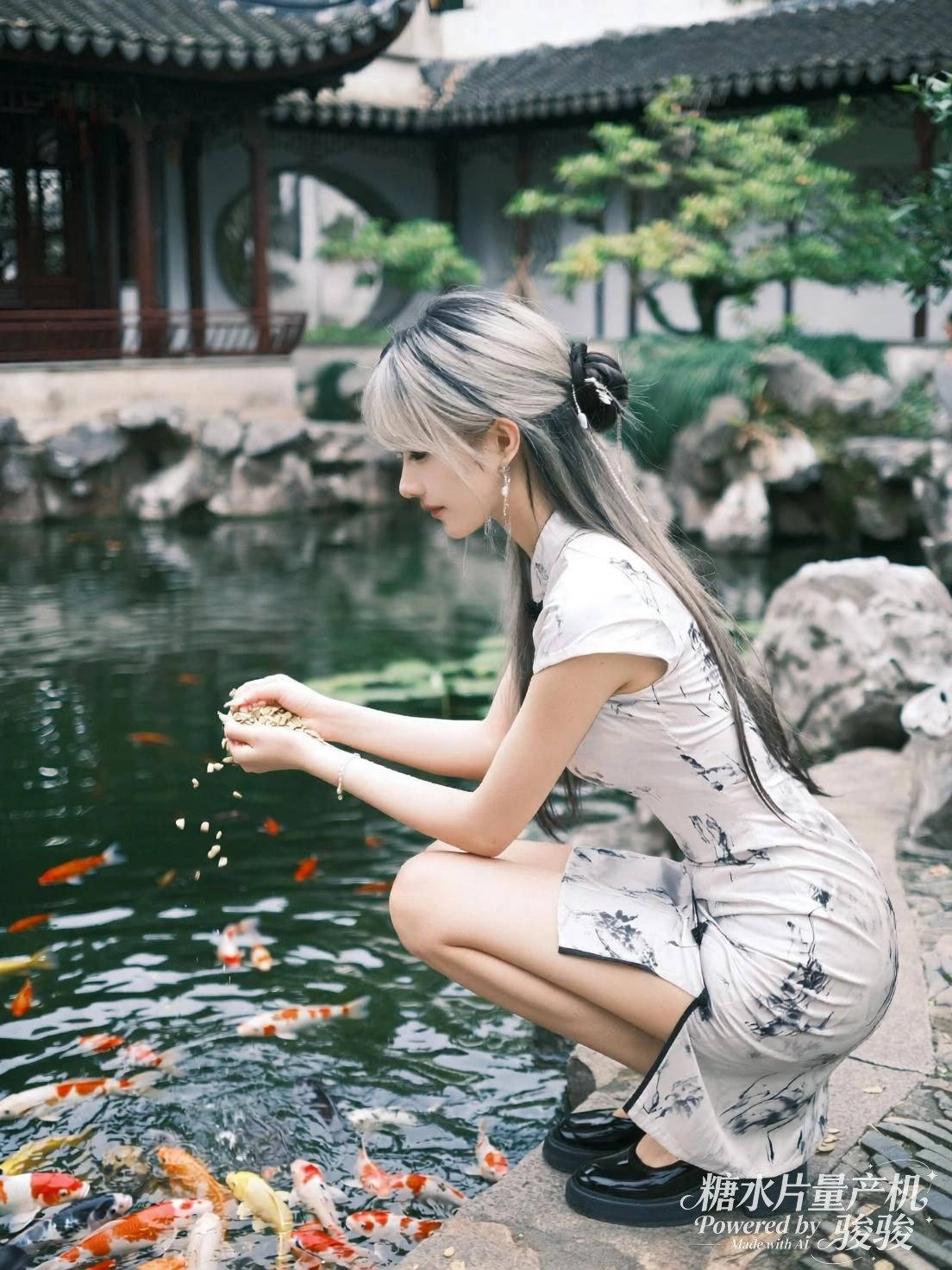 吉他轻拨，她以静默的弦音缝合房间的寂静