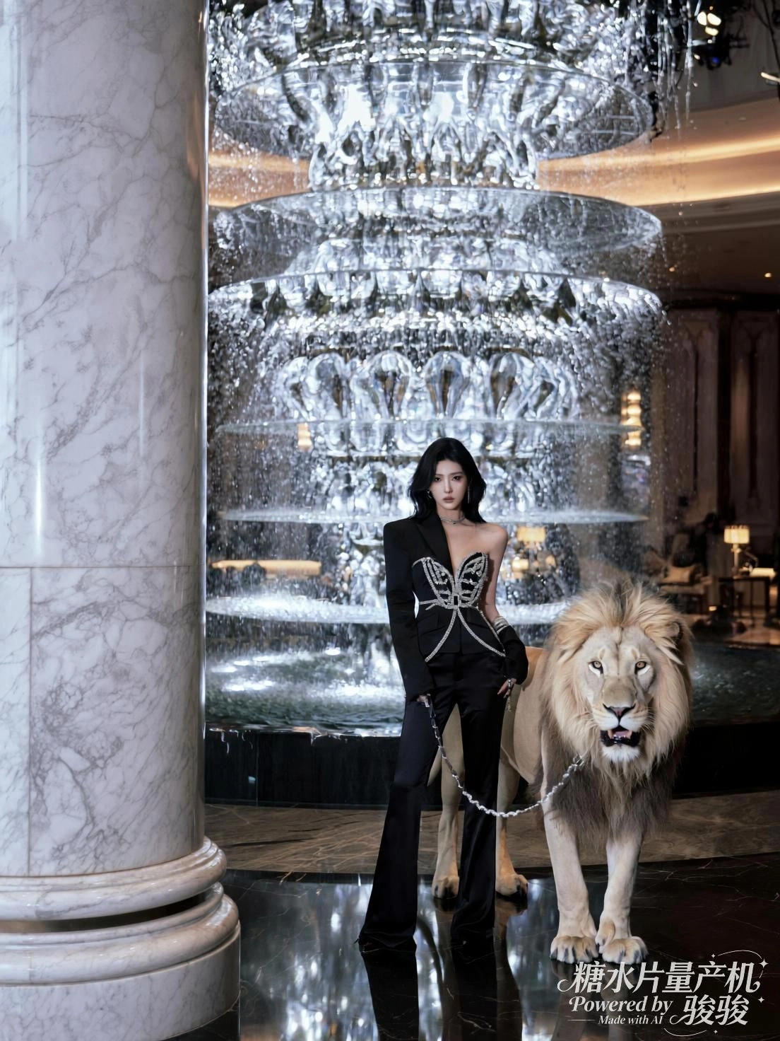 她赤足行于镜面湖，天地间只剩一步一痕的寂静