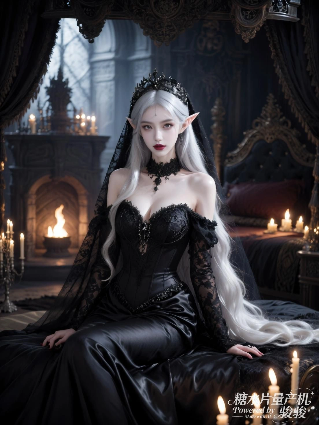 她赤足行于镜面湖，天地间只剩一步一痕的寂静