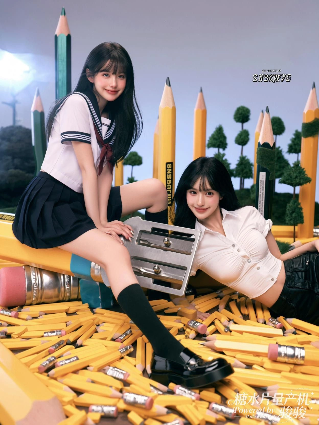 红裙铺展于陈列床，她以姿态打破空间的沉默秩序