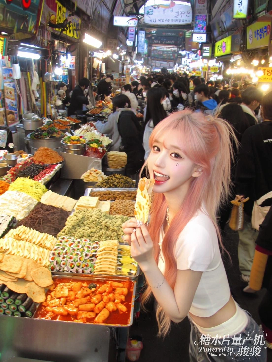 她咬下一口，烟火人间在舌尖绽放成星河