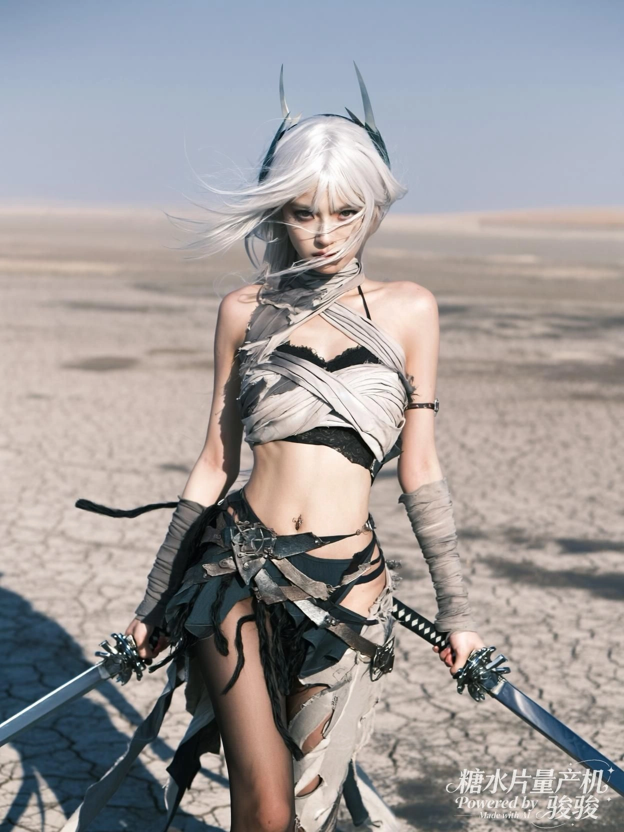 红伞穿行于灰海，她以孤影划破城市的沉默节奏