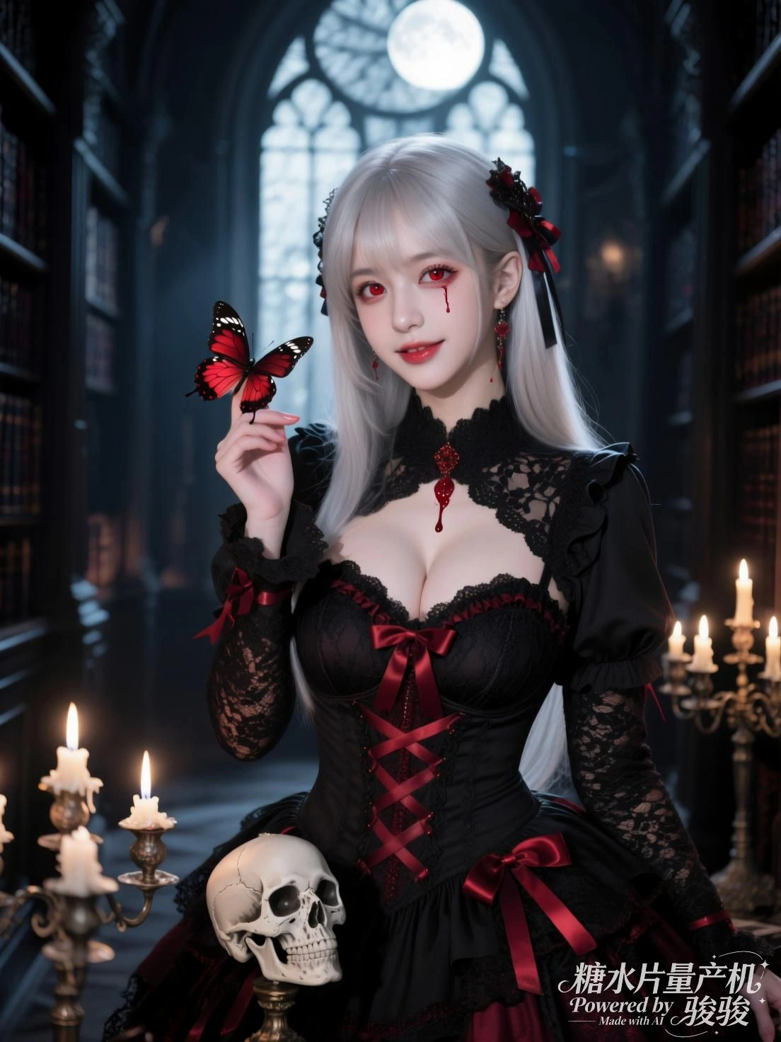 她倚栏而立，街角画者正为玫瑰添上最后一笔