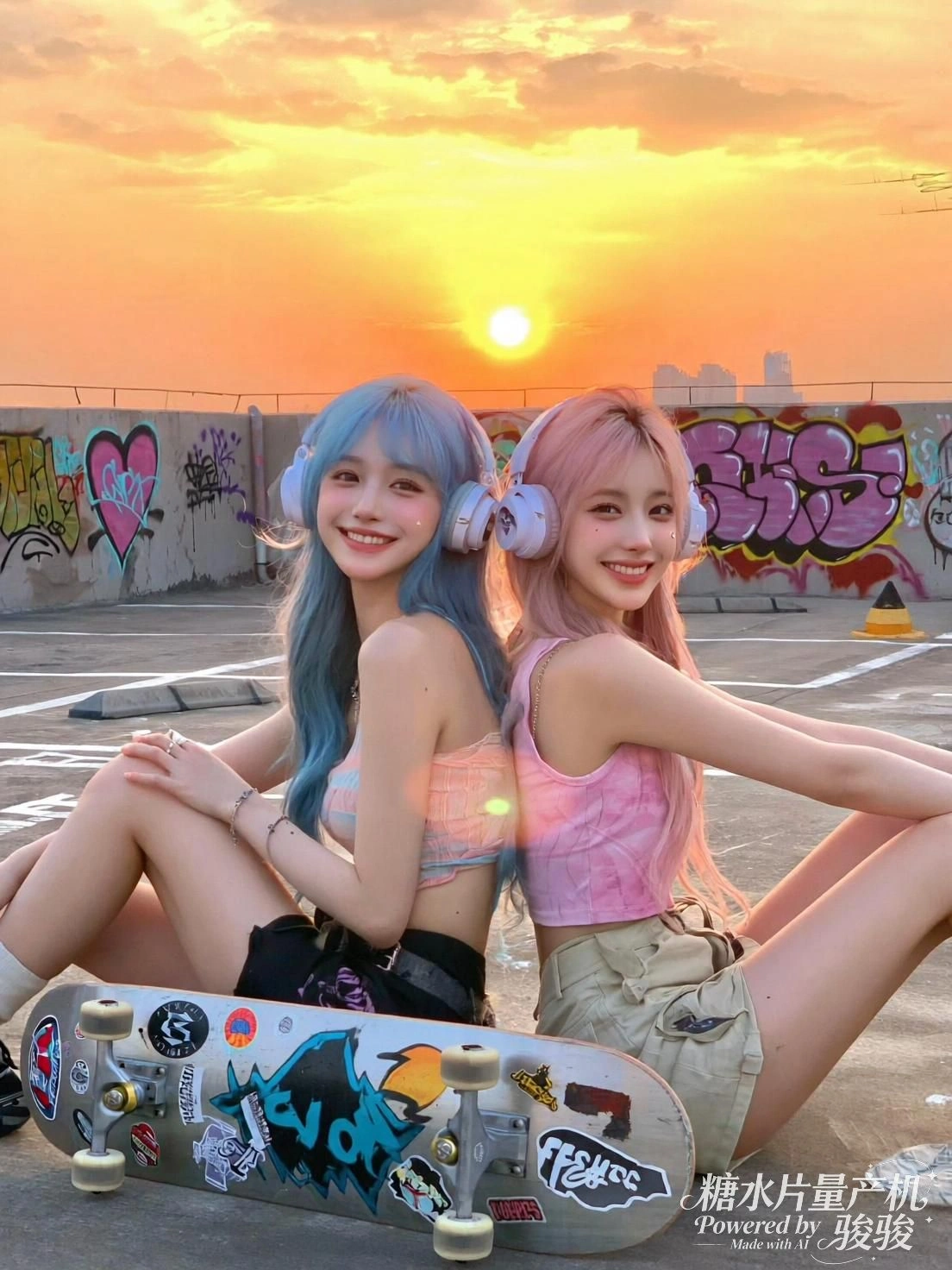 她倚栏而立，街角画者正为玫瑰添上最后一笔