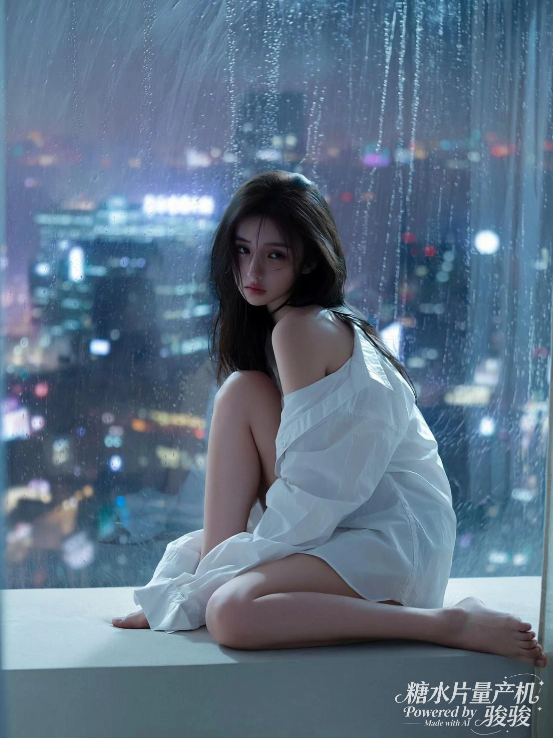 她倚栏而立，街角画者正为玫瑰添上最后一笔