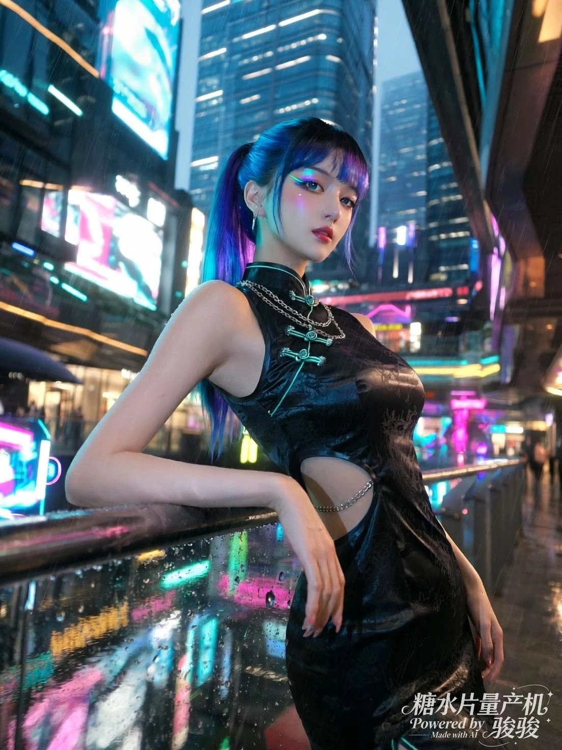 她指尖轻触钟面，光旋升起，时间在刹那间碎成星尘