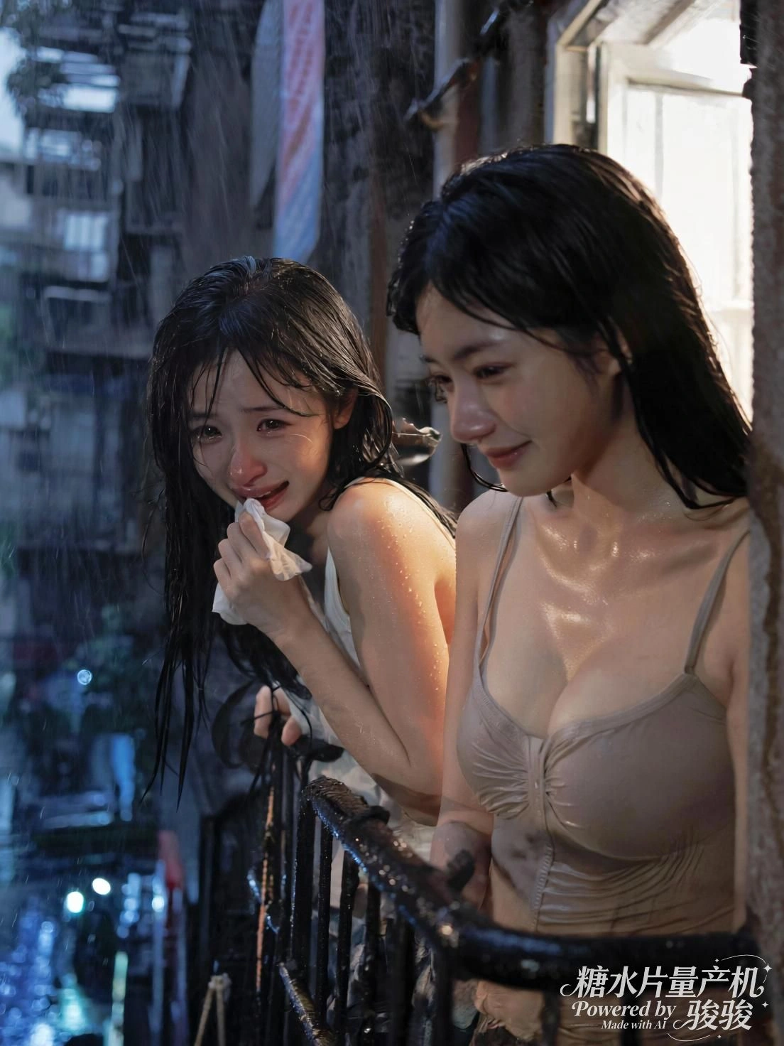 她划向深蓝，鲸群游近，天地间只剩呼吸与水的低语